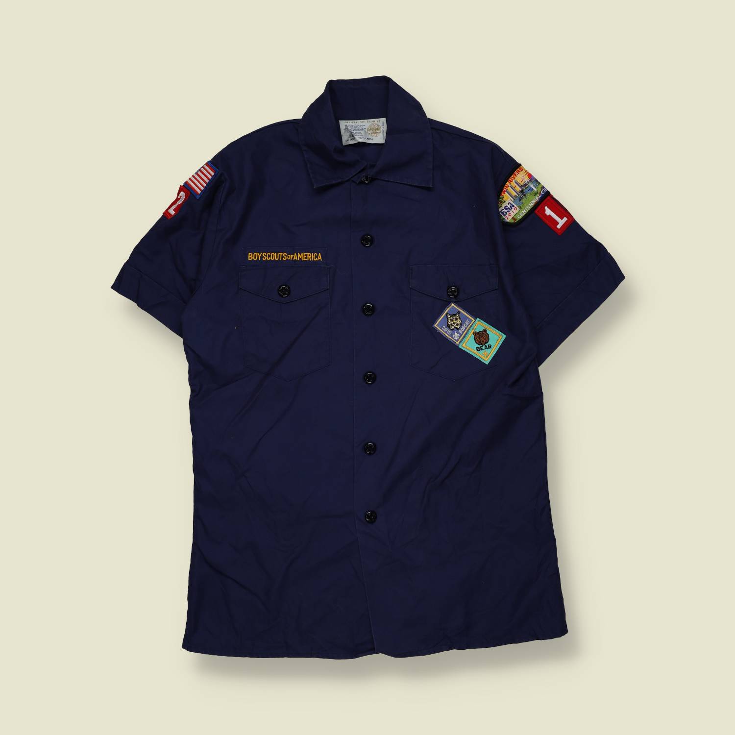 2000s | Boy Scouts of America | Short Sleeve Uniform Shirt | Dark Blue – XS