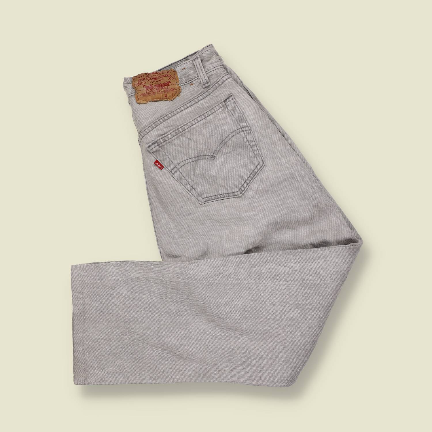 1980s–1990s | Levi’s 501 | Made in USA | Original Denim Jeans | Soft Grey Fade – w28