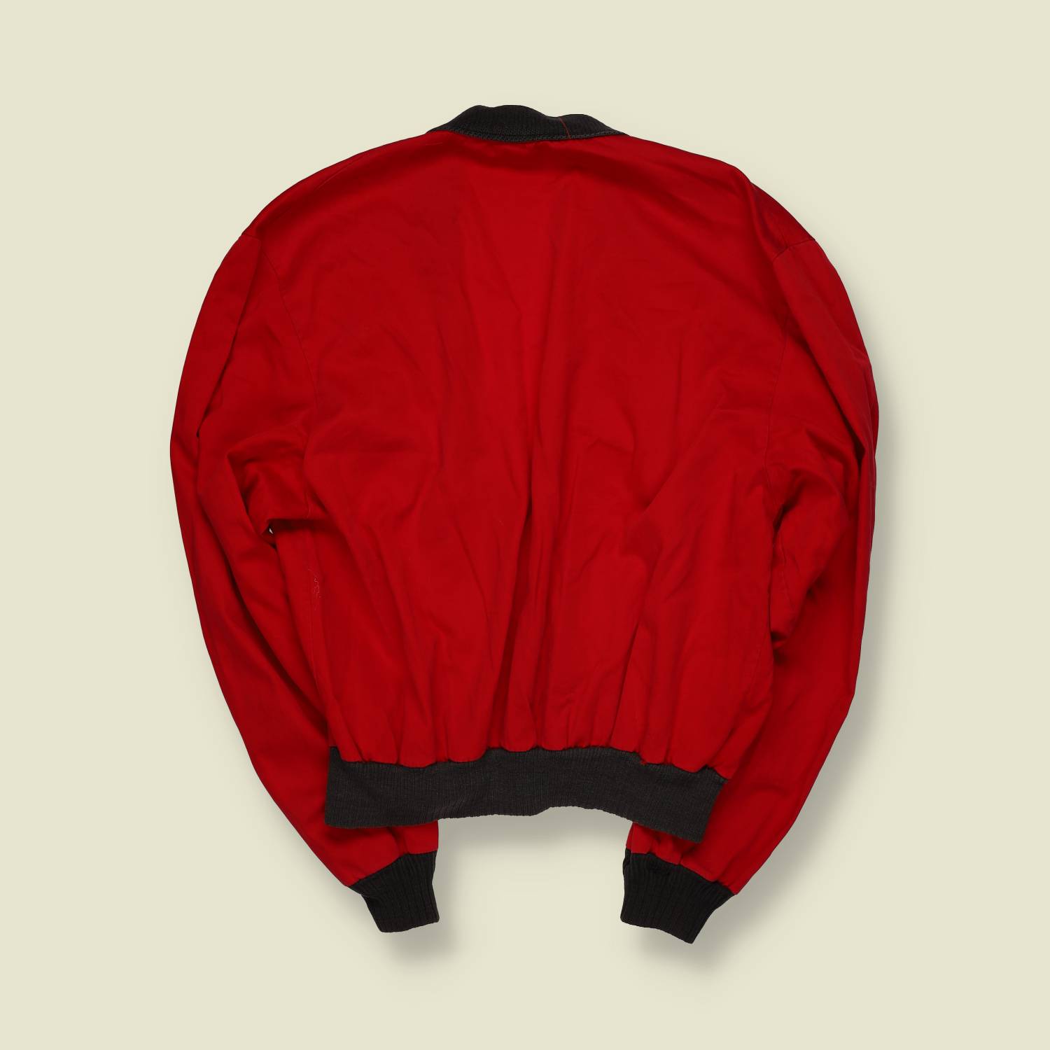 1960s | Sportswear | Cotton Blend Cardigan | Red / Black - M