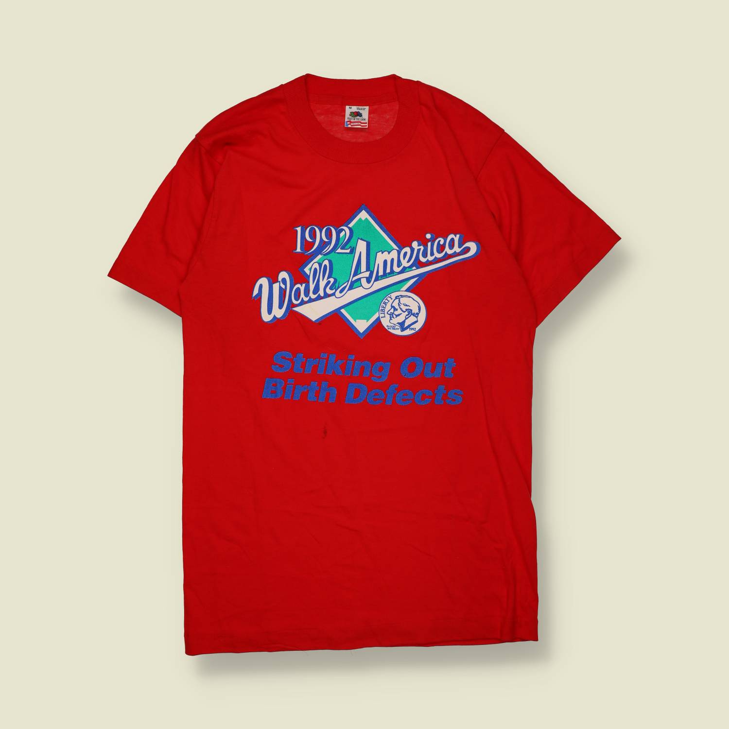 1992 | Fruit of the Loom | Walk America Graphic T-Shirt – Red - S