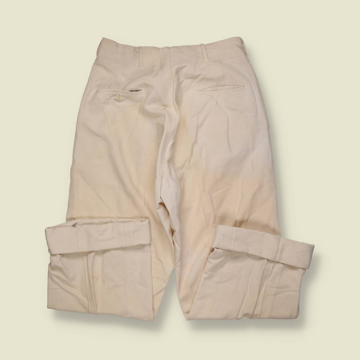 1930s–1940s | Unbranded | Suit Trousers – Natural - w30