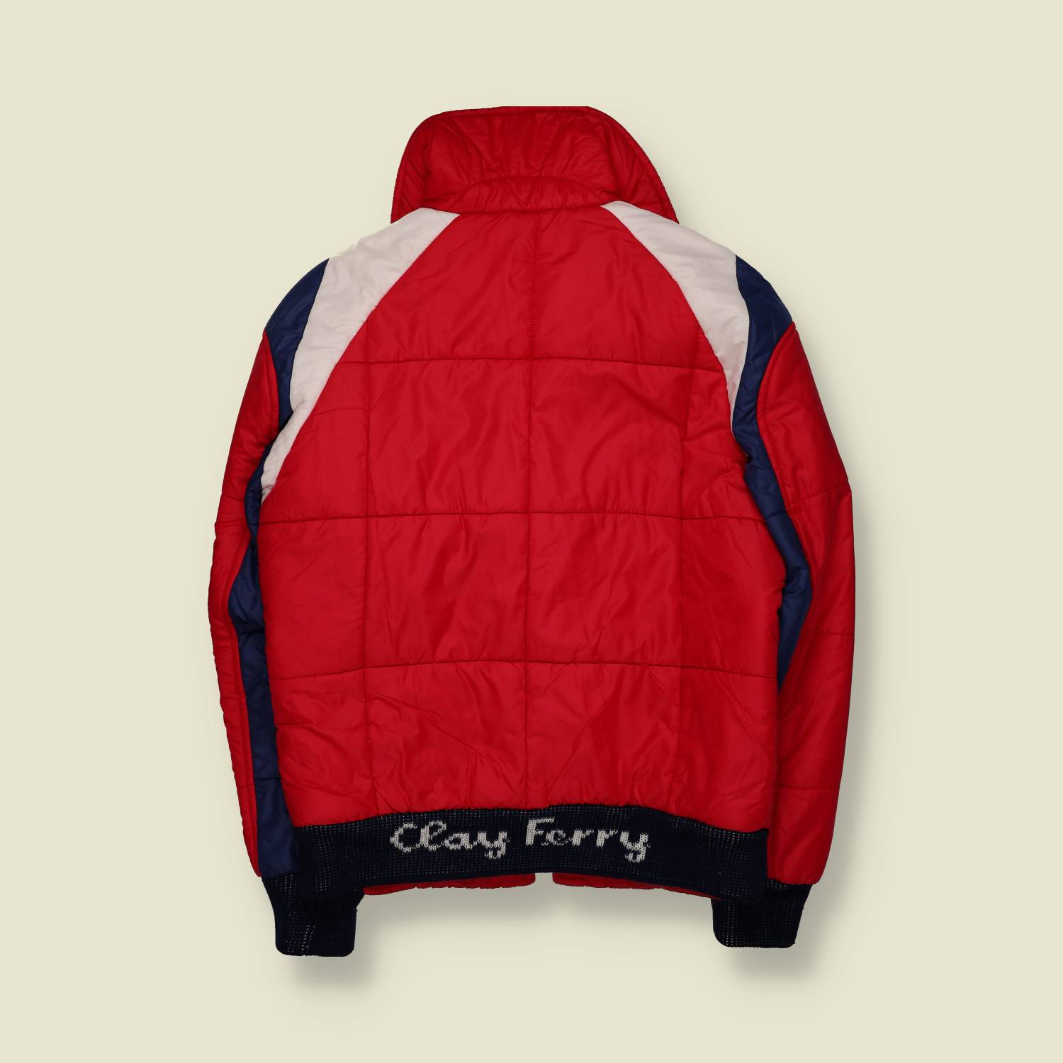 1970s | Clay Ferry | Padded Ski Jacket | Red / Navy / White - L