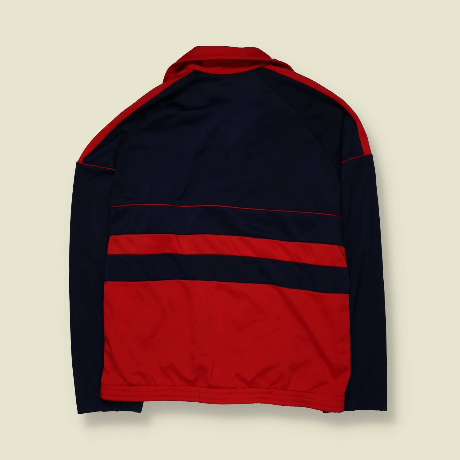 1970s | Romeo | Sports Track Jacket | Polyester | Red / Navy – M