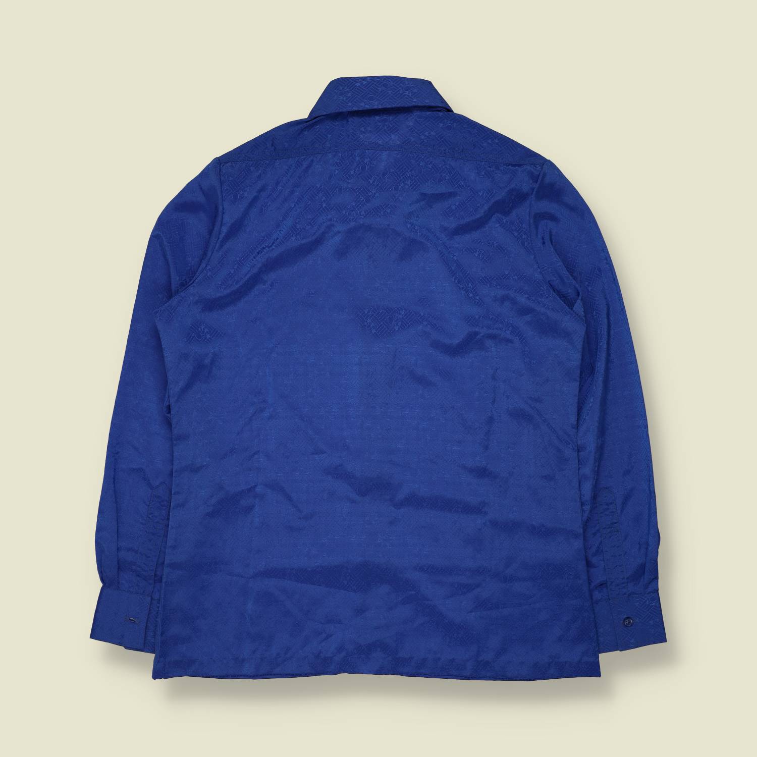 1990s | Oscar de la Renta | Royal Blue Jacquard Blouse - 16