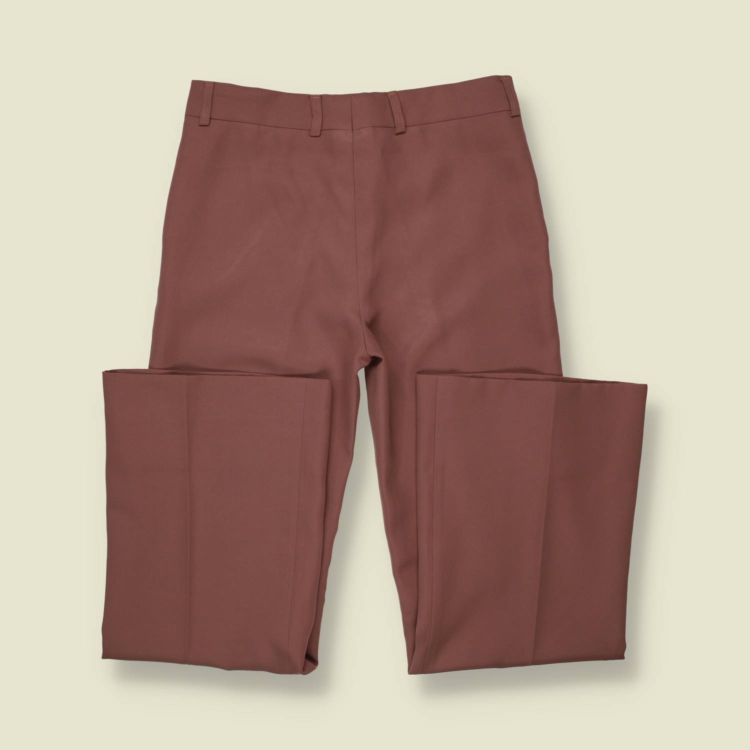 1970s | Dusty Rose High Waist Polyester Flares - w30