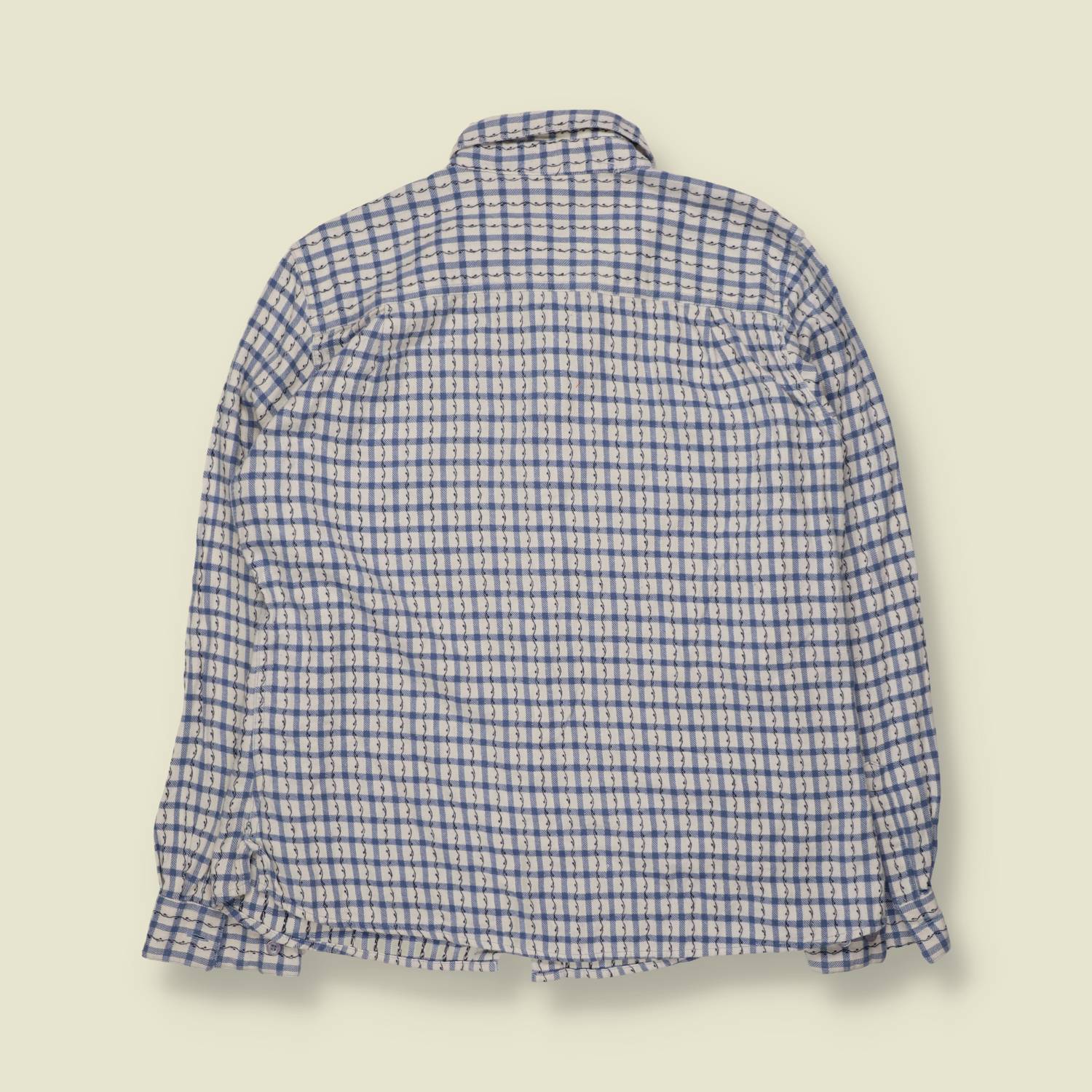 1990s | Northern Perspectives | Blue Gingham Embroidered Cotton Blouse - 14