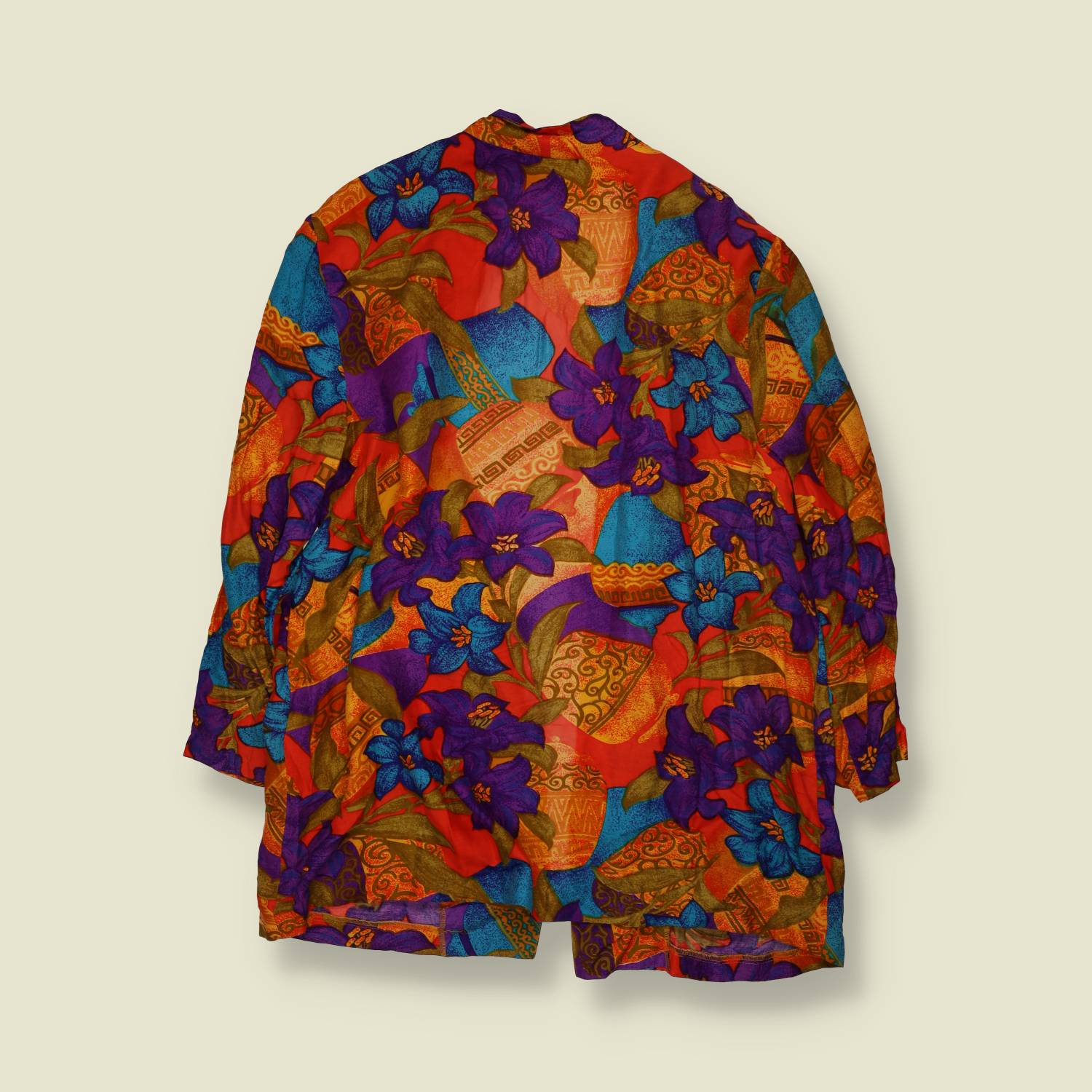 1980s | Leanza de Palquin Collection | Tropical Floral Print Open Jacket - 12