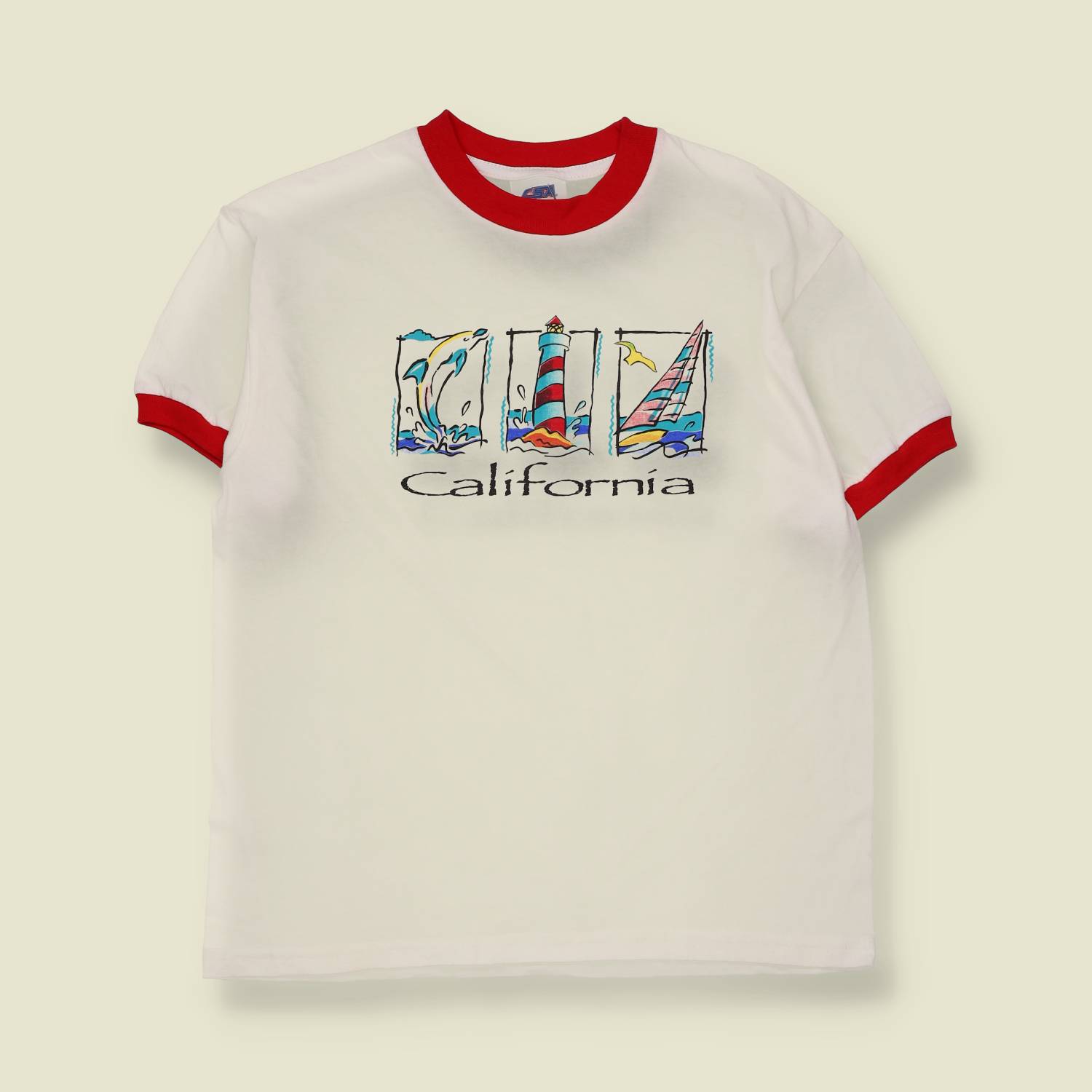 1980s | California Nautical Graphic Cotton Ringer Tee - 10