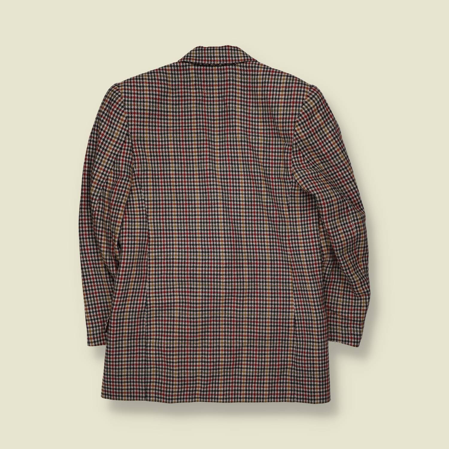 1980s | Peabody House | Houndstooth Check Blazer | Cream & Brown - 10