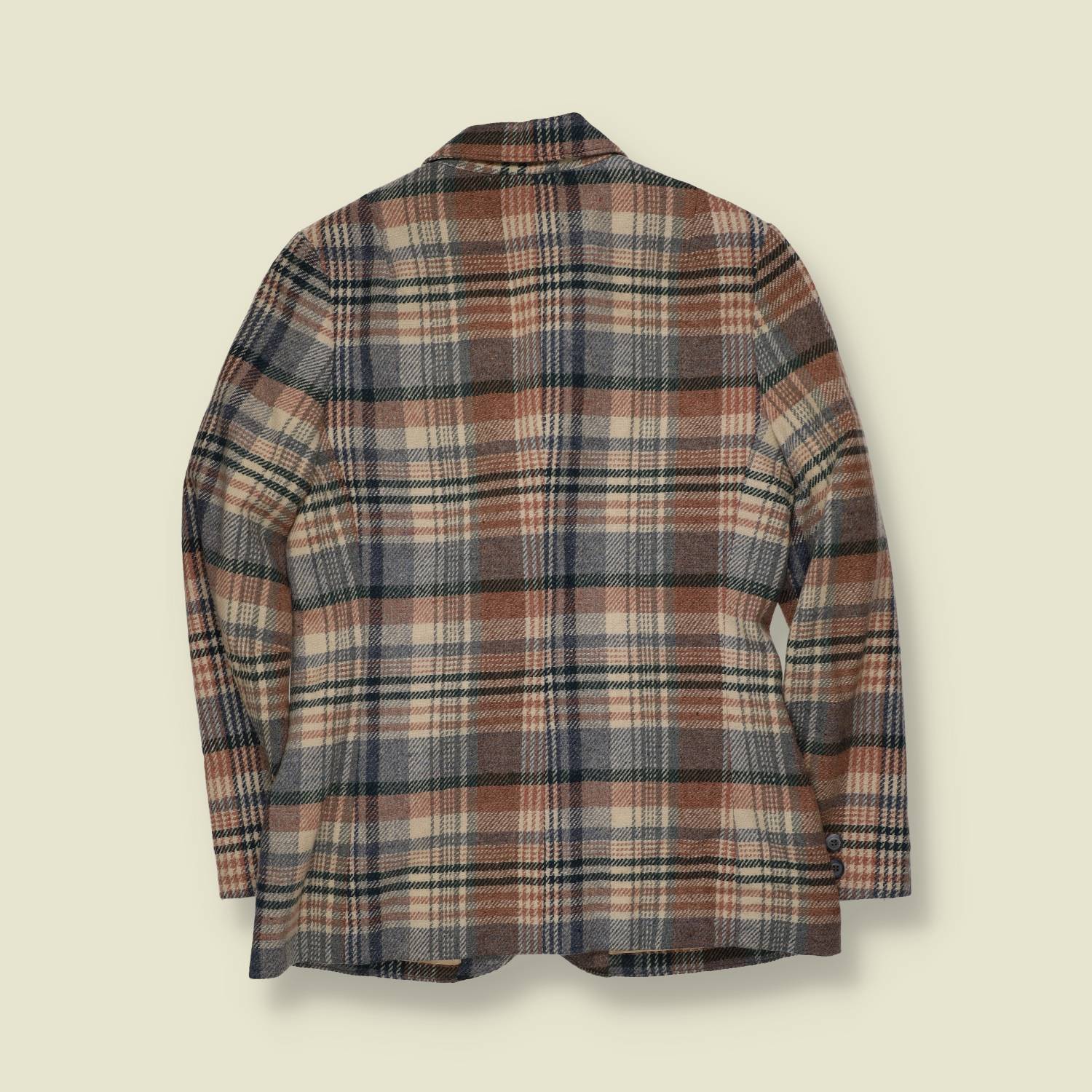 1980s | Personal | Checked Wool Blazer | Brown & Grey - 8
