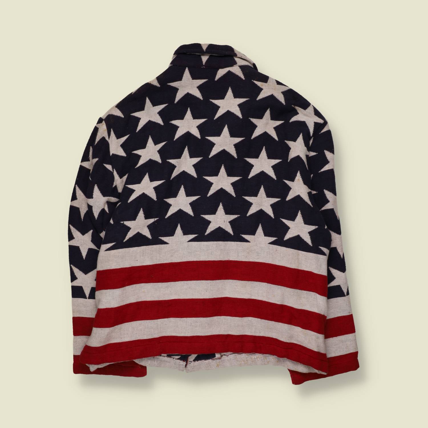 1980s | Stars and Stripes Blanket Jacket | Navy & Red - 20