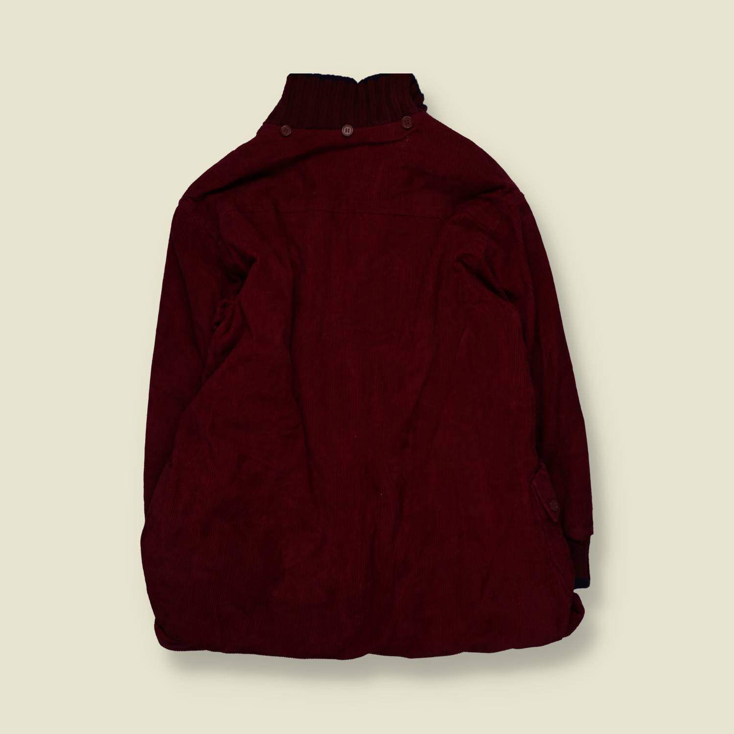 1980s | Corduroy Zip Coat | Burgundy - 18