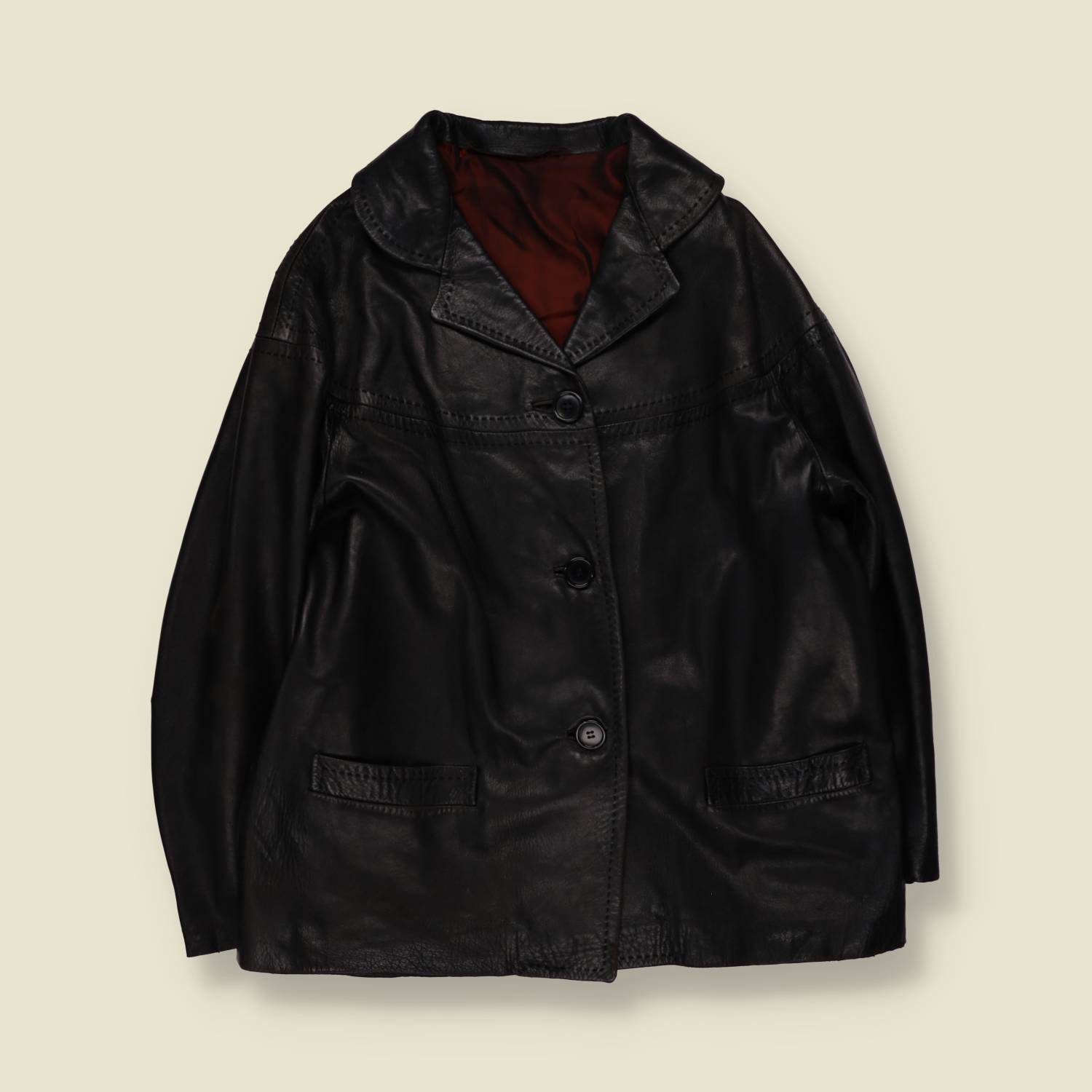 1990s | Leather Jacket | Black - 14