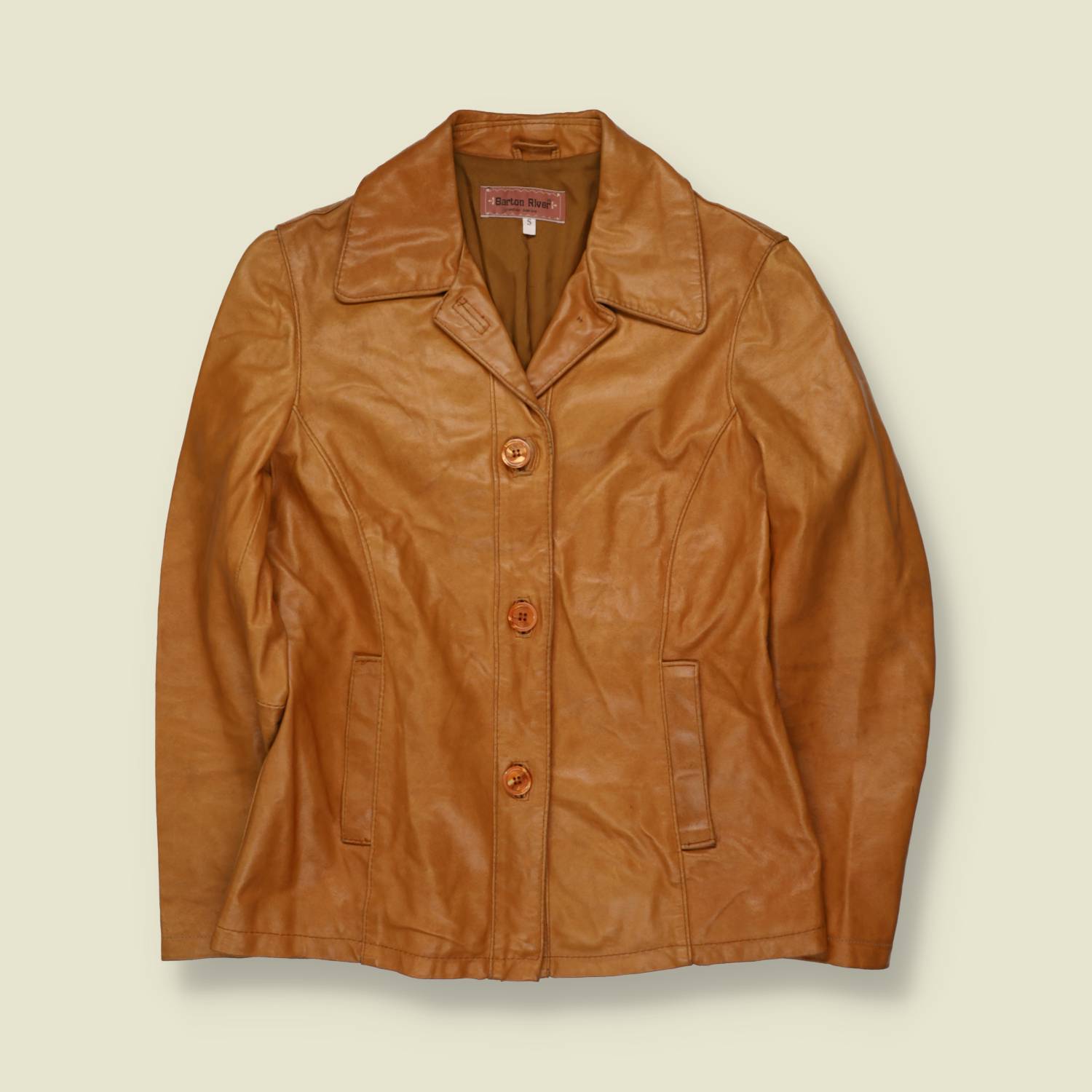 1990s | Barton River | Leather Jacket | Tan - 8