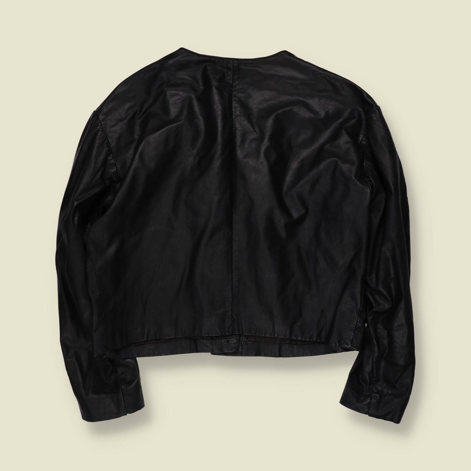 1980s | Cropped Leather Jacket | Black - 12
