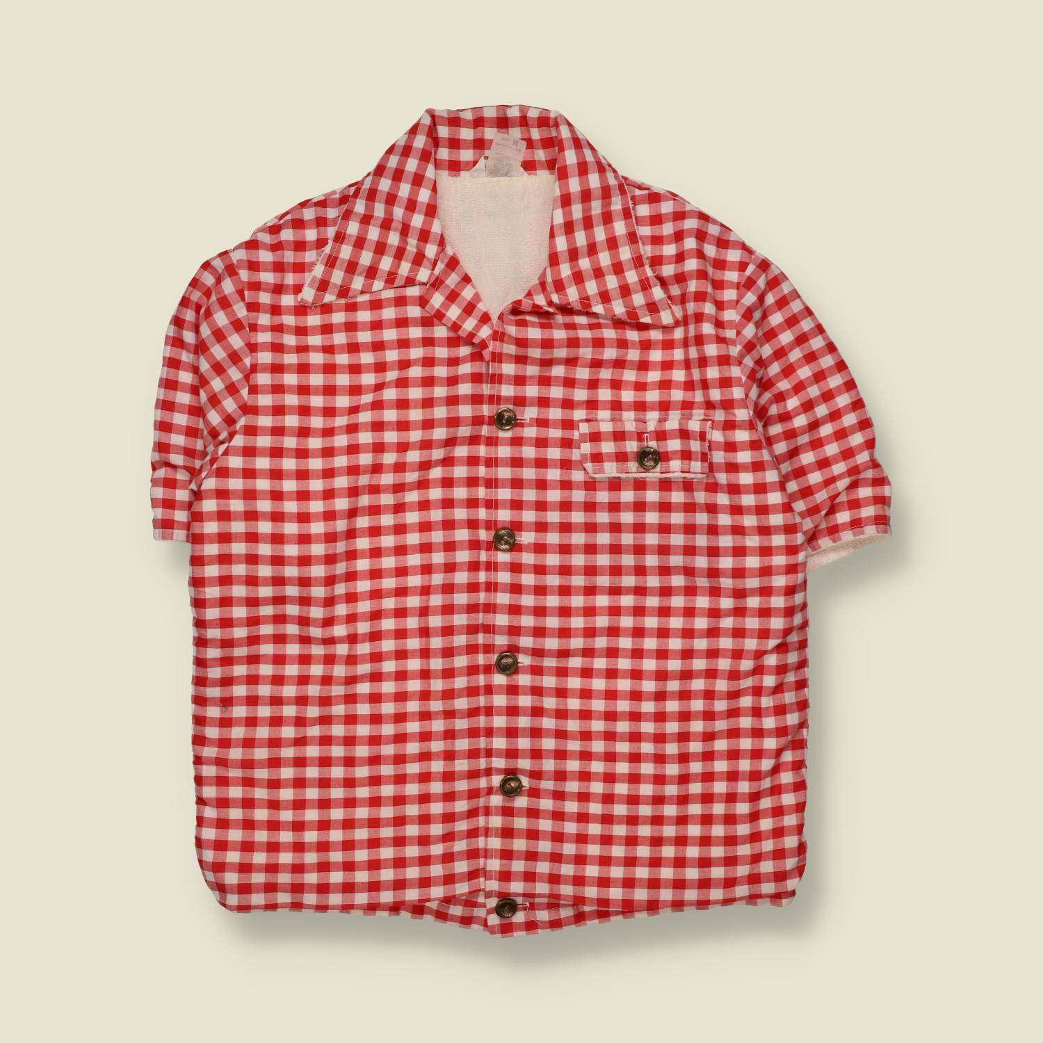1970s | Jantzen | Gingham Beach Jacket | Red & White - 14