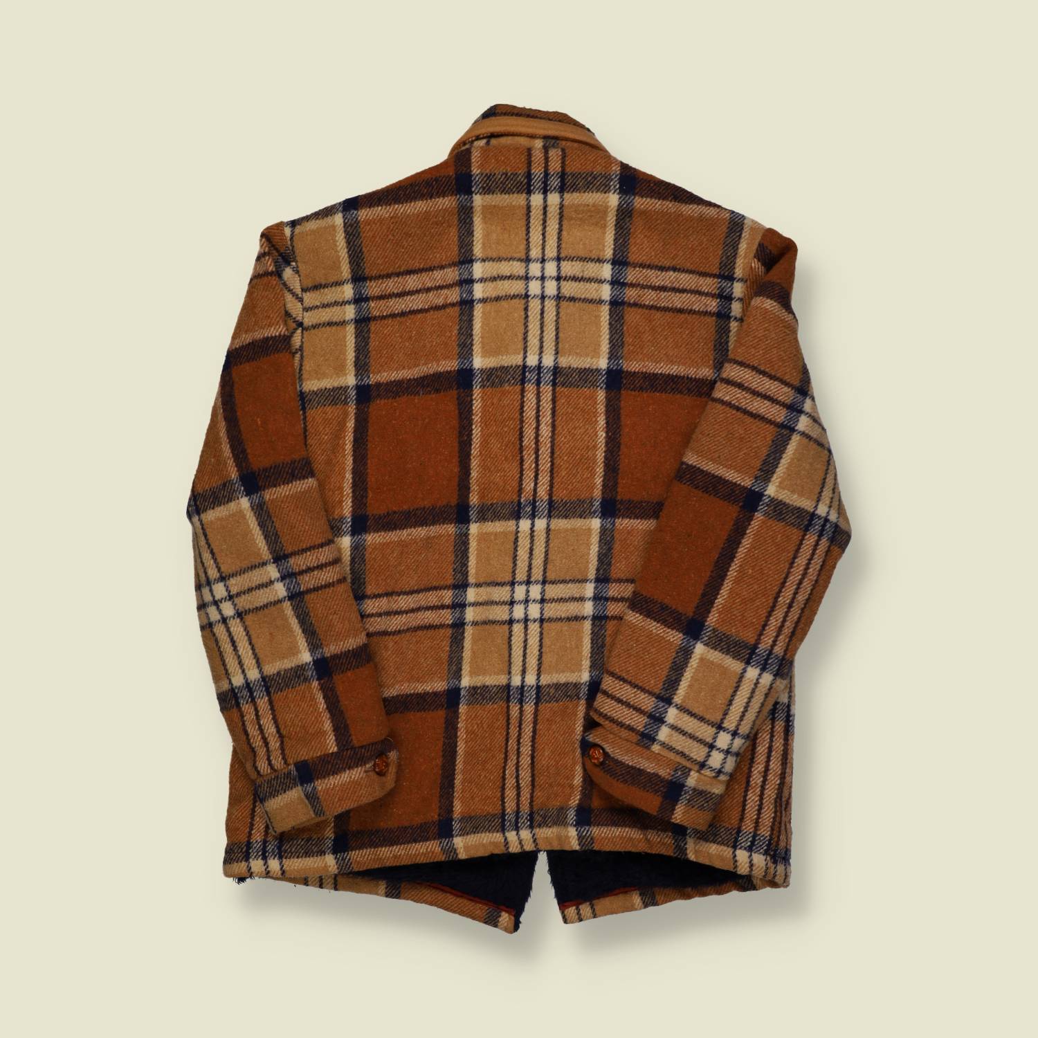 1970s | Unbranded | Sherpa-Lined Wool Jacket – Brown Plaid - S