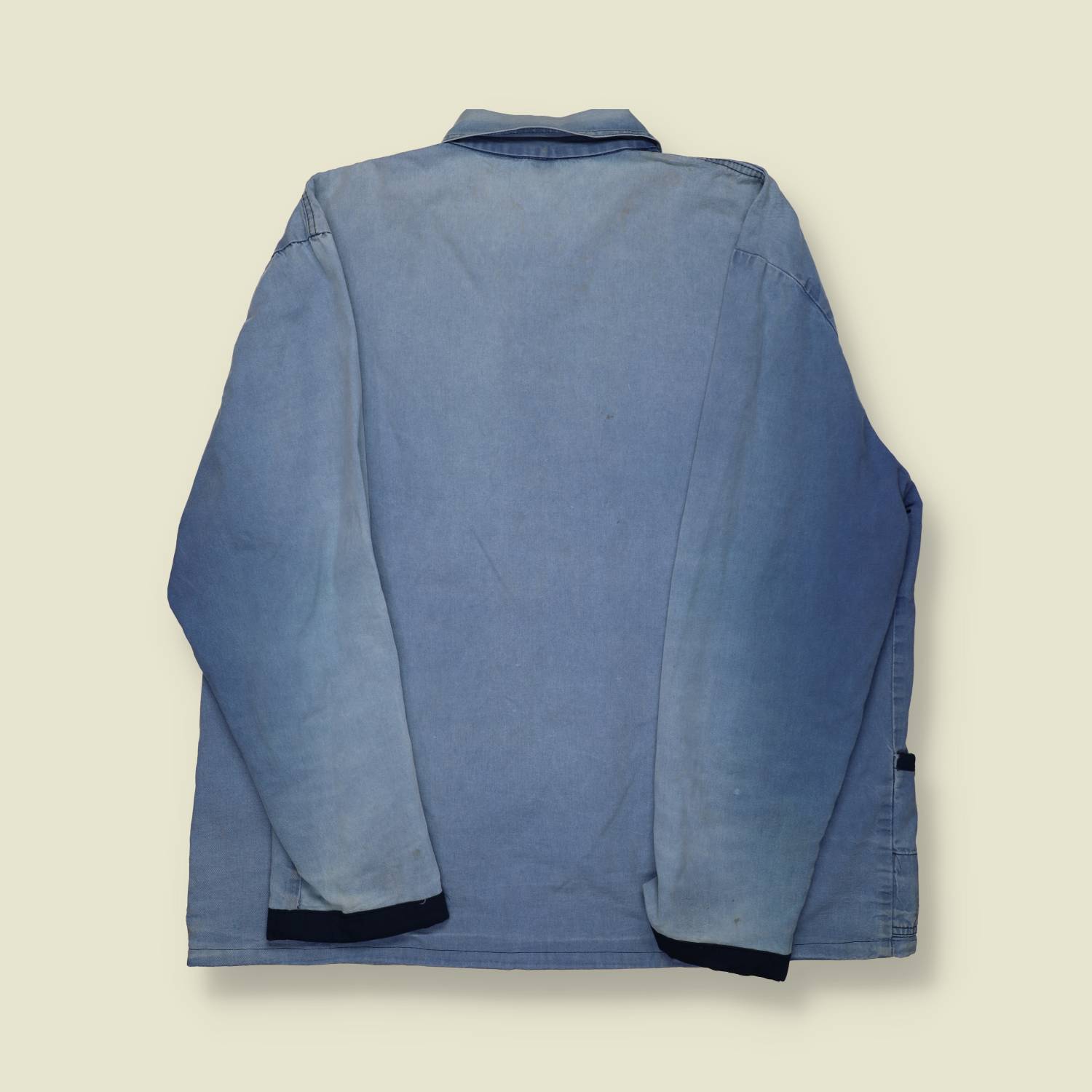 1980s | Unbranded | Faded Indigo Chore Jacket – Blue - L