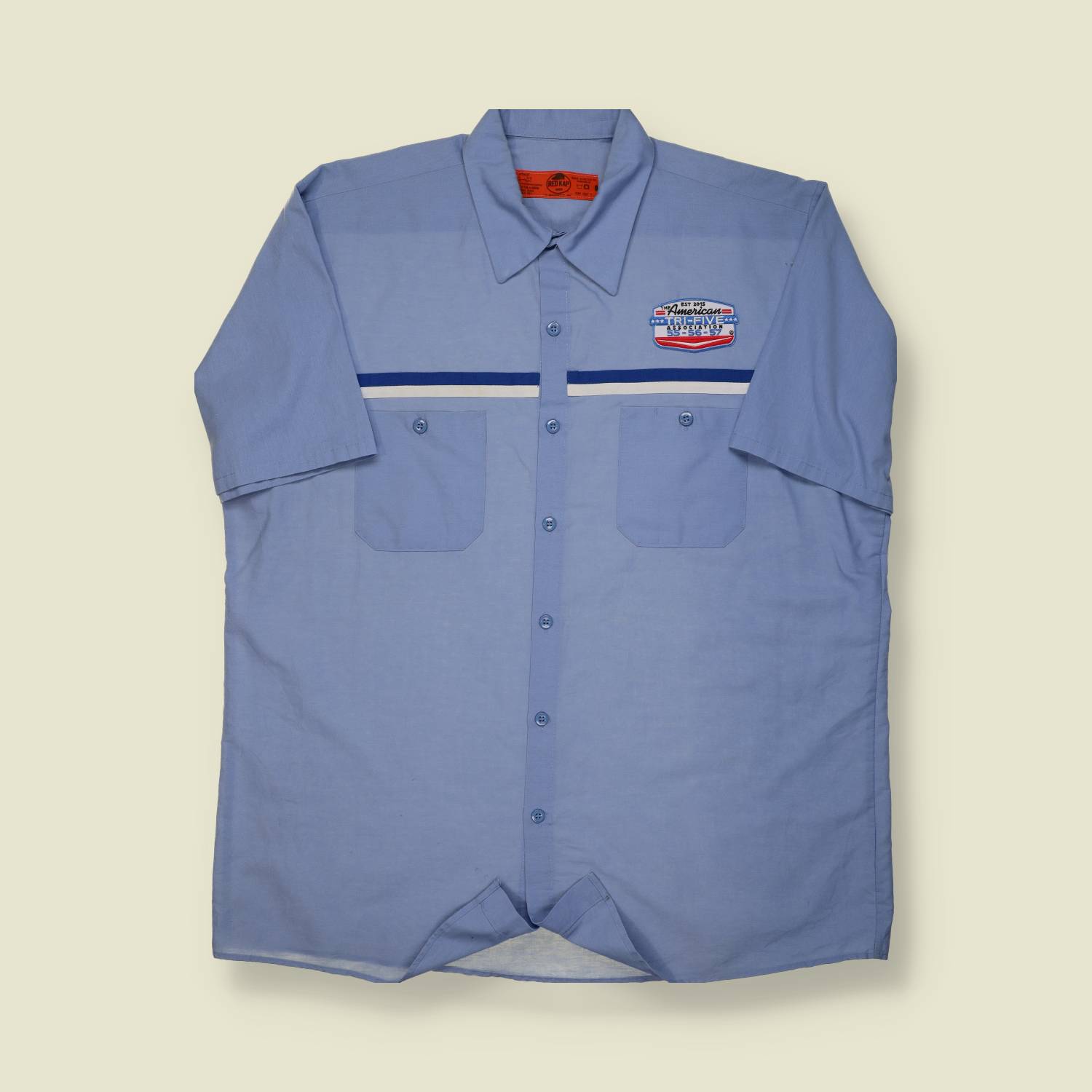 1990s–2000s | Red Kap | American Hot Rod Association Work Shirt – Blue - L/XL