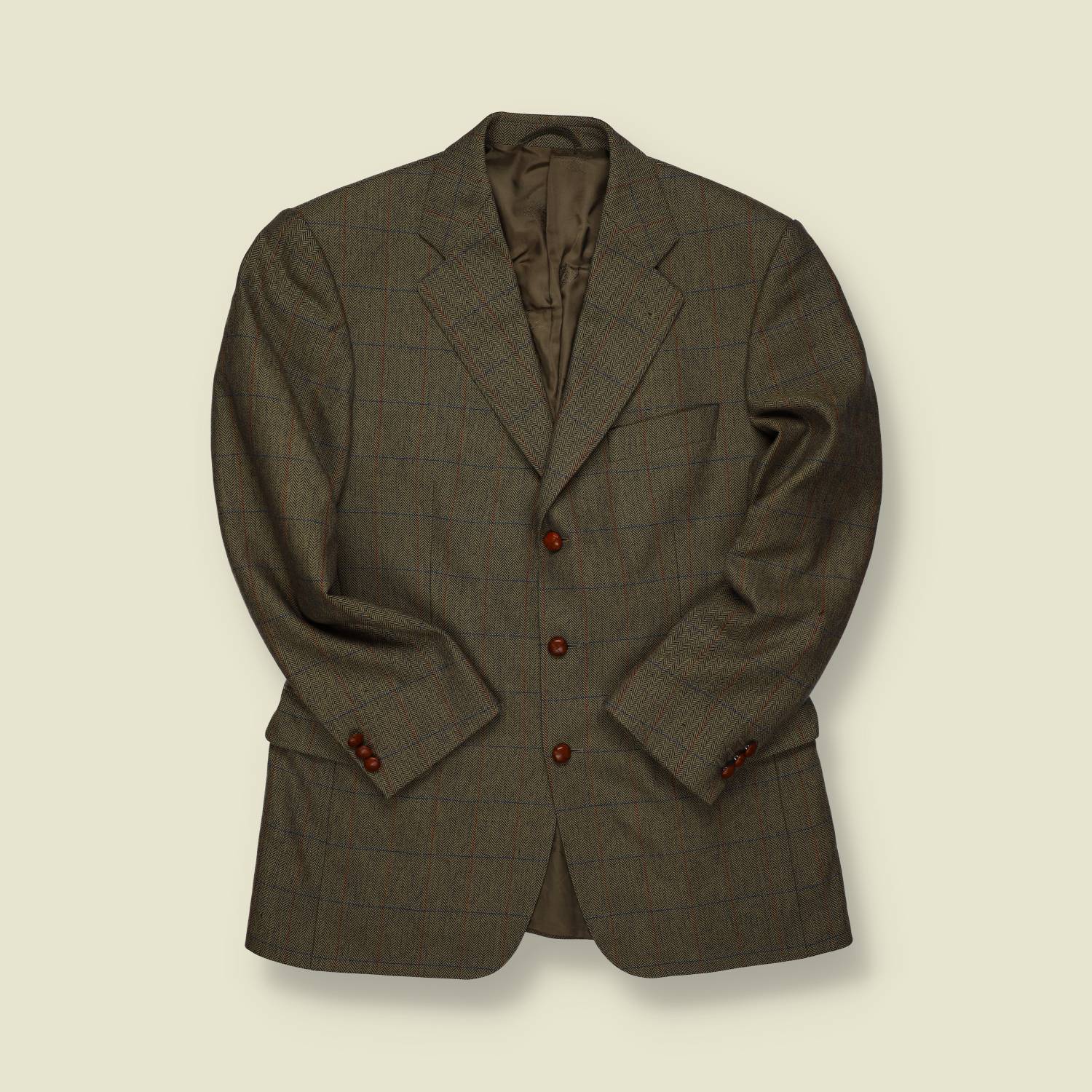 1980s–1990s | Burberrys | Wool Check Blazer – Olive Windowpane - S/M