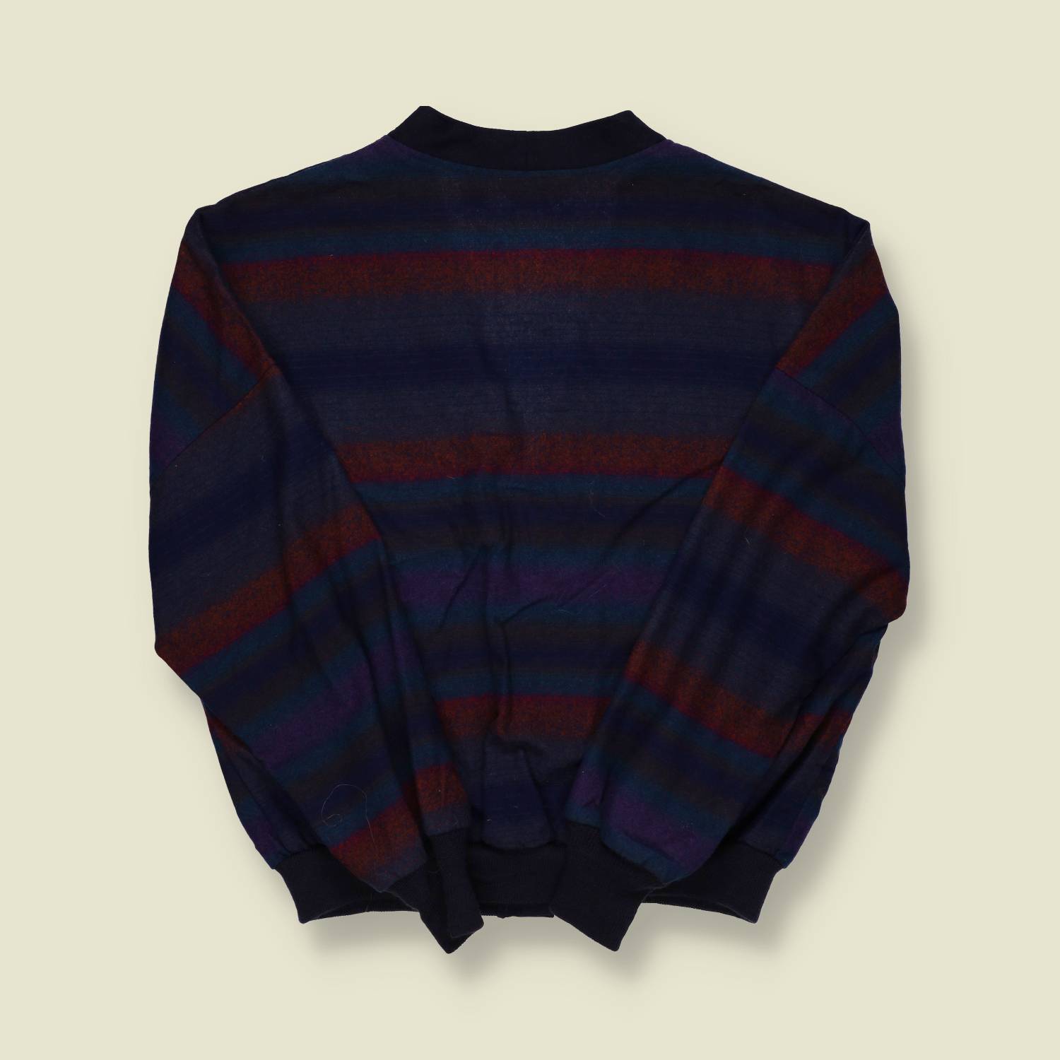 1980s | Pendleton | Wool Stripe Cardigan – Navy & Burgundy - S/M