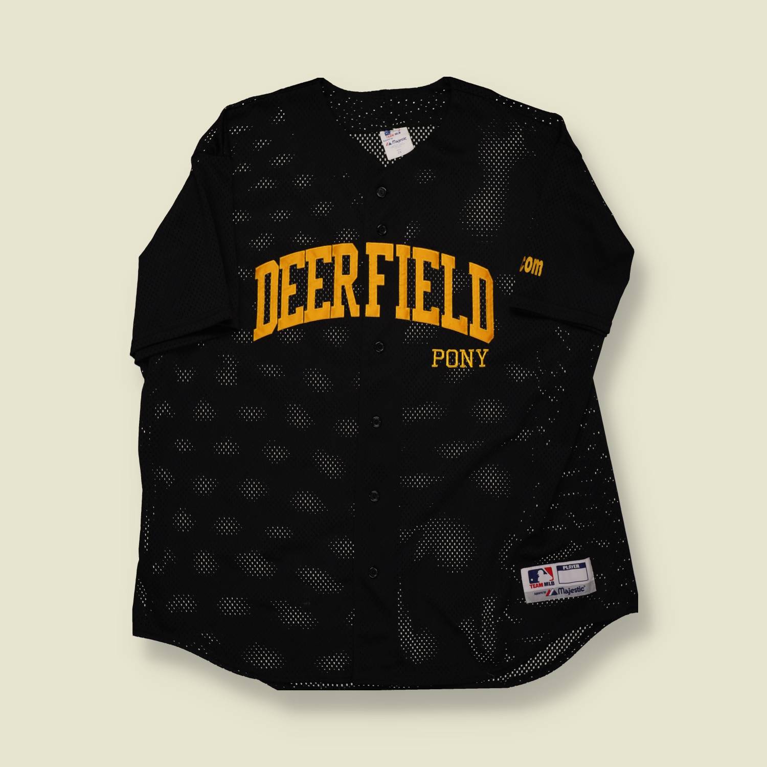 2000s | Majestic | Deerfield Pony Baseball Jersey – Black & Gold - XXL