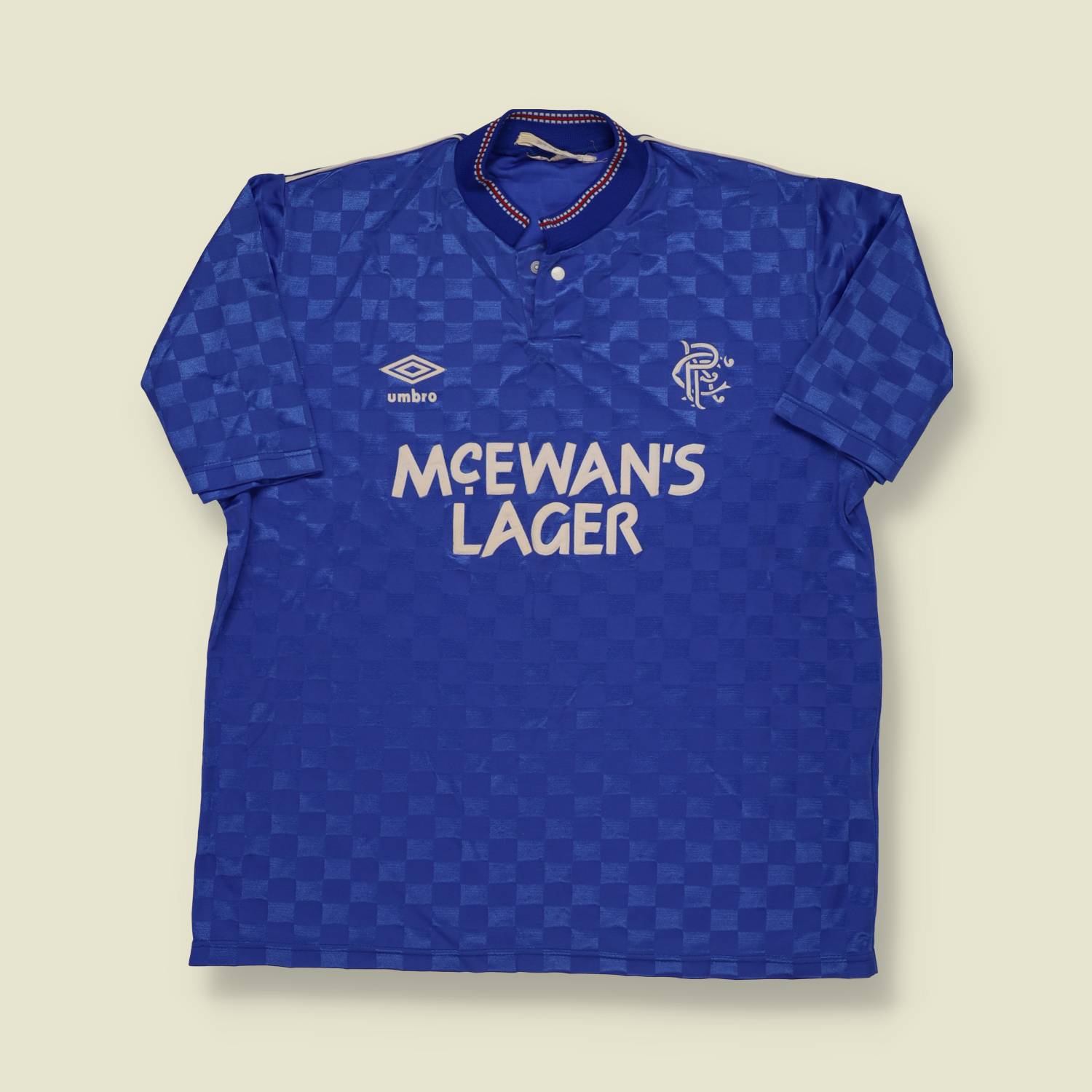 1989 | Umbro | Rangers F.C. Home Shirt + Cup Winners Scarf Set - S