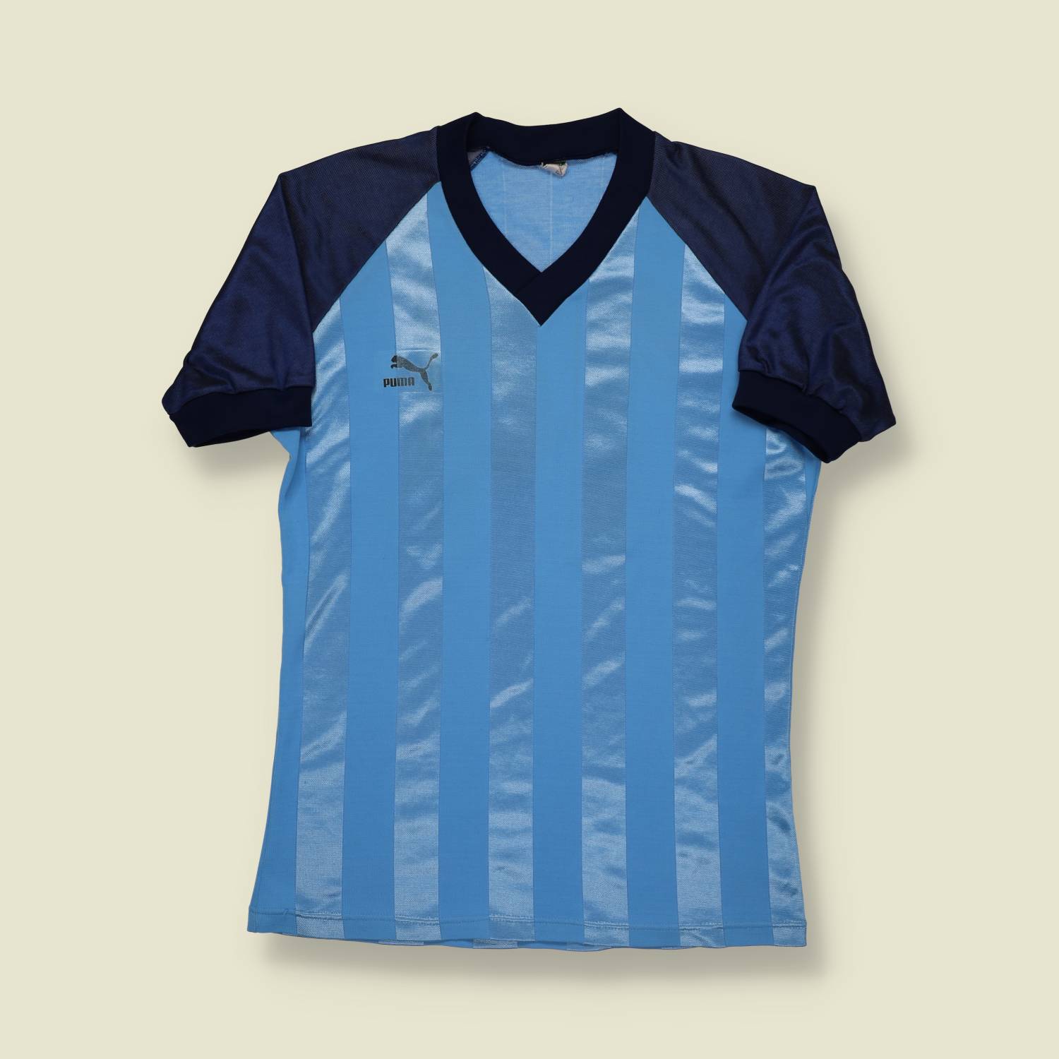 1980s | Puma | Football Jersey – Sky / Navy (#14) - S
