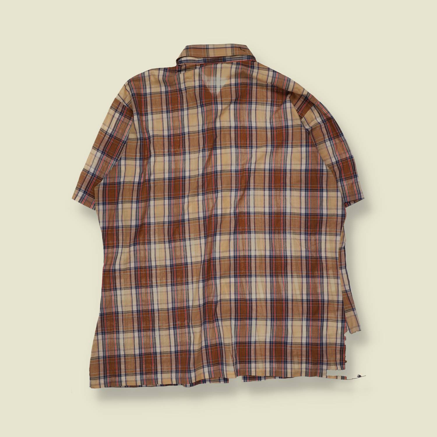 1970s Kings Road | Check Shirt | Brown & Cream - 3XL