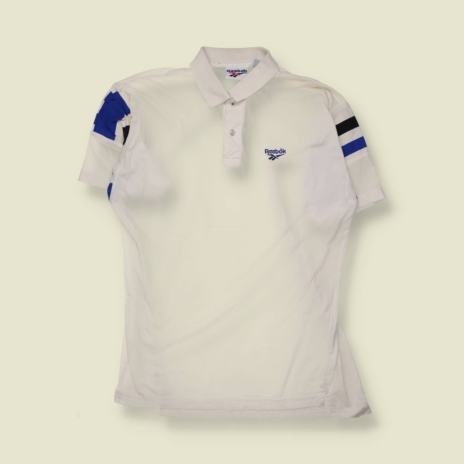 1990s Reebok | Polo Shirt | White - L