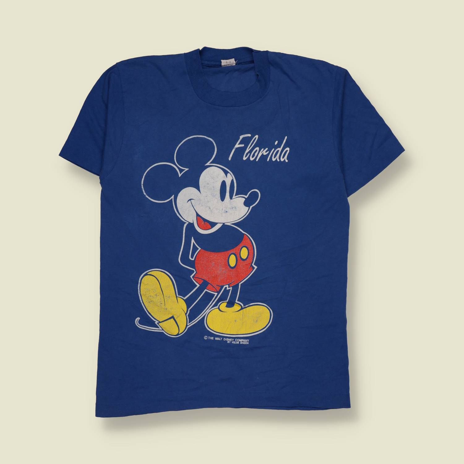 1980s | Velva Sheen | Mickey Mouse Florida Graphic T-Shirt | Blue - XS