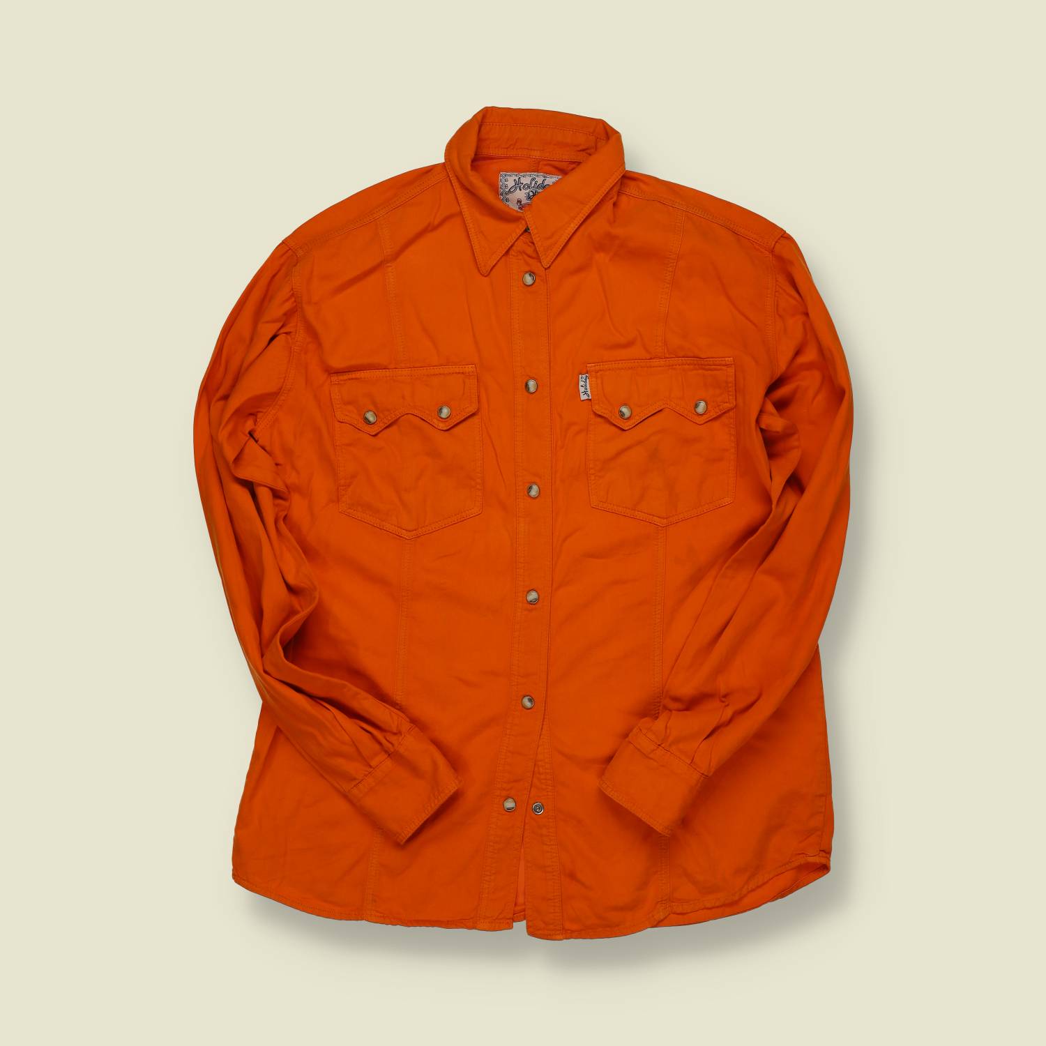1990s | Holiday Shop | Western Snap-Front Shirt – Orange - S