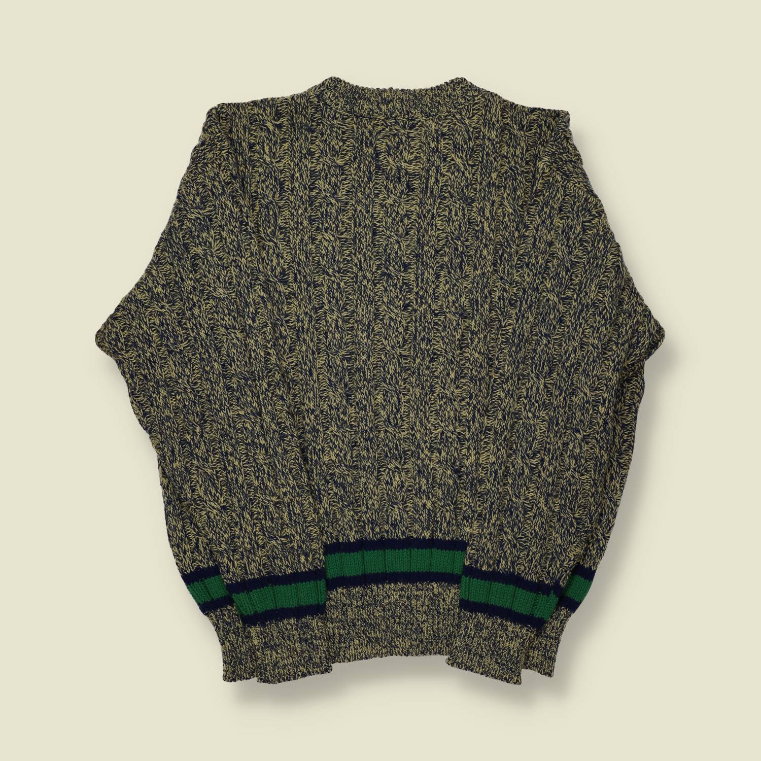 1990s | Iceberg | Marled Crewneck Wool Jumper – Green/Navy - L