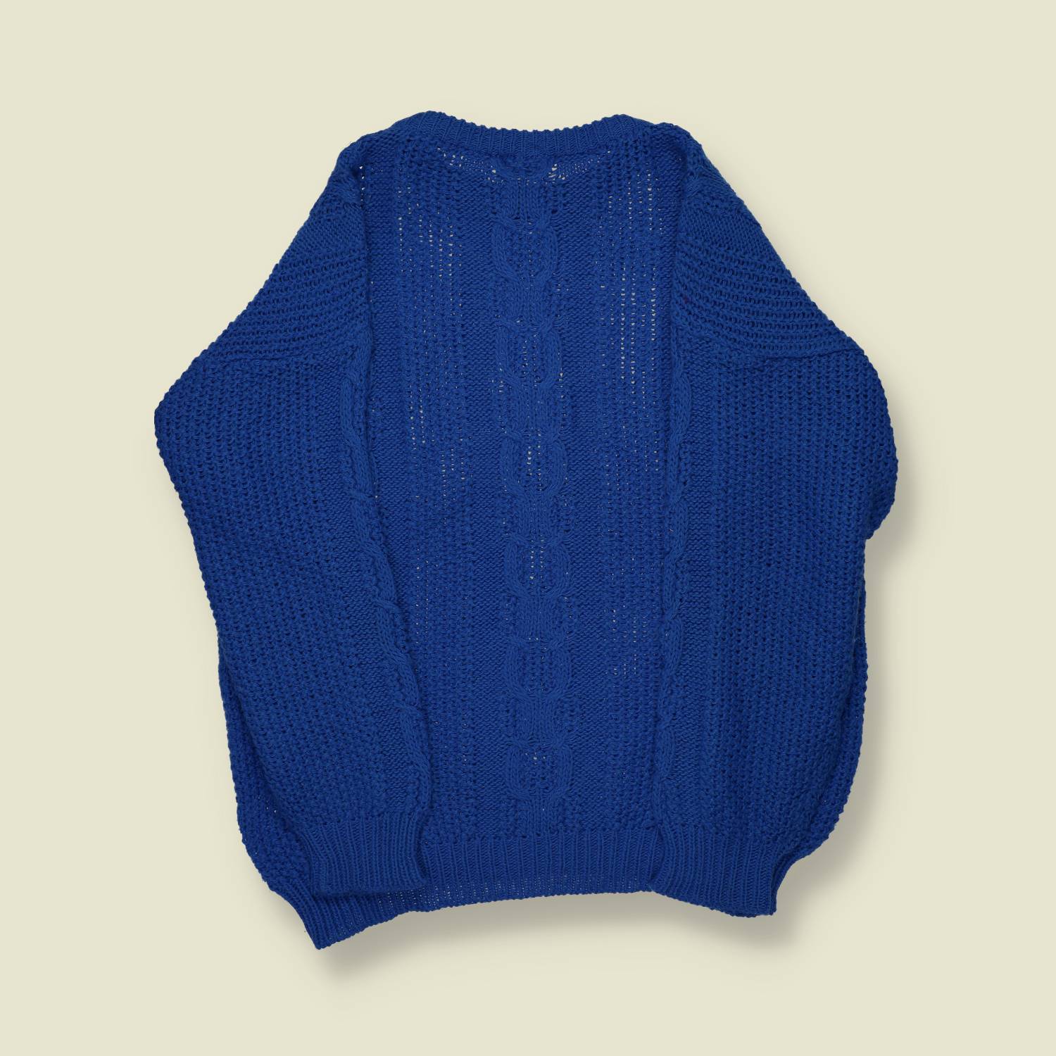 1980s/1990s | Valentino | Royal Blue Cable-Knit Jumper - M/L