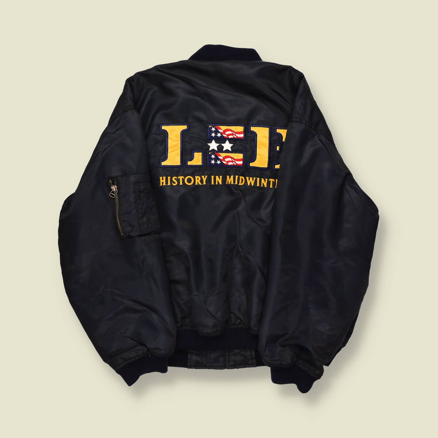 1990s | Lee | “History in Midwinter” Padded Bomber Jacket – Navy - M/L