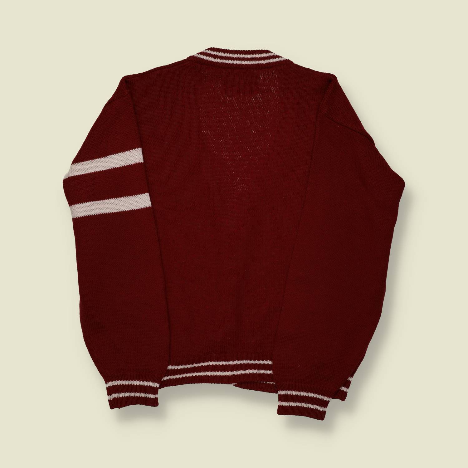 1990s | Levi’s | Letterman-Style Cardigan – Maroon/Cream - S