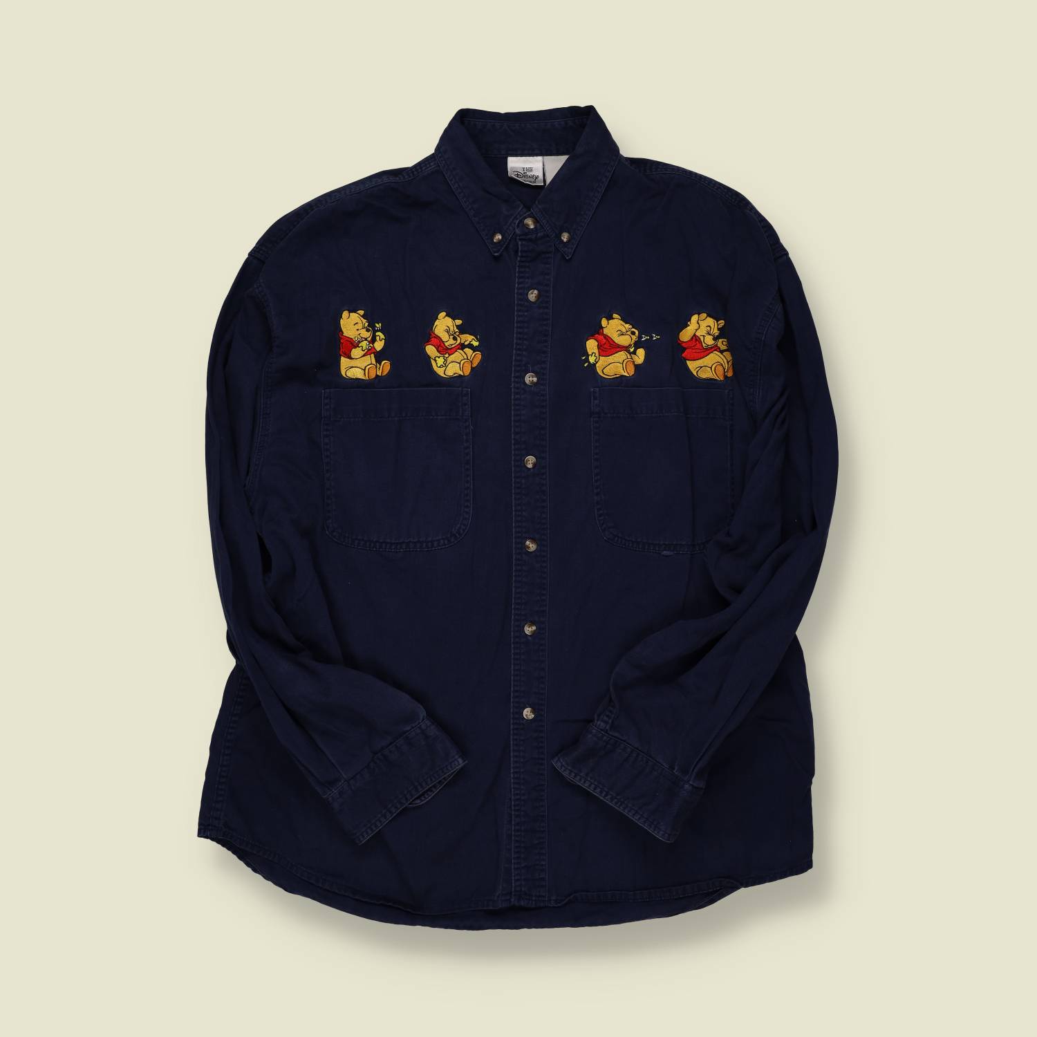 1990s | The Disney Store | Winnie the Pooh Denim Shirt – Navy - M
