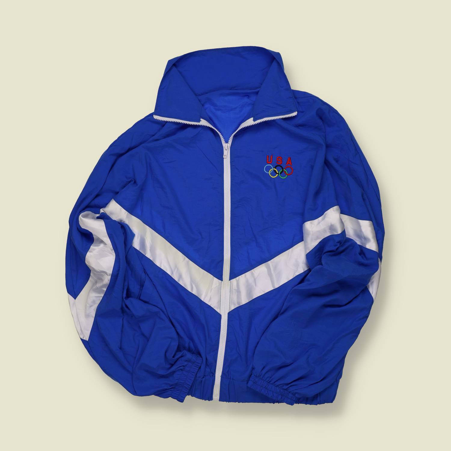 1990s | USA Olympics | Windbreaker – Blue/White - L