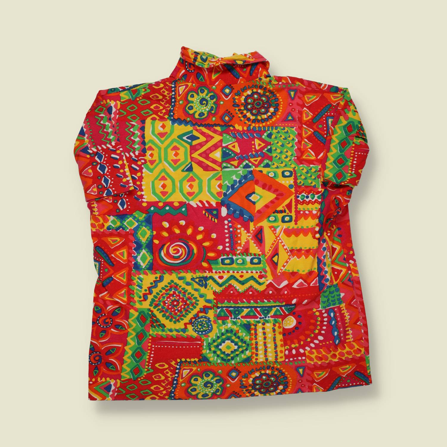 1990s | United Colors of Benetton | Patchwork-Print Polo – Multi - XS.S