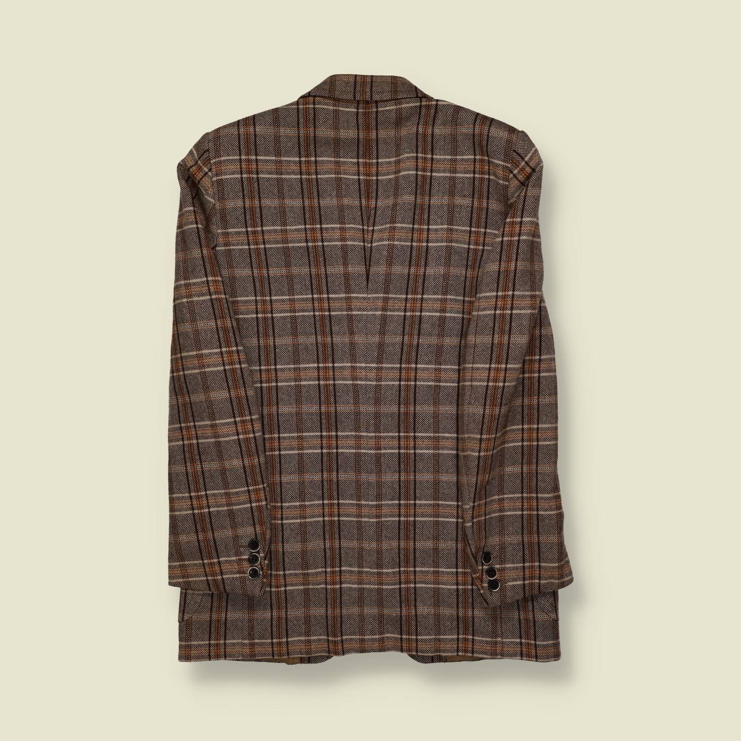 1970s | Unbranded | Wool Check Blazer – Brown/Tan - XS