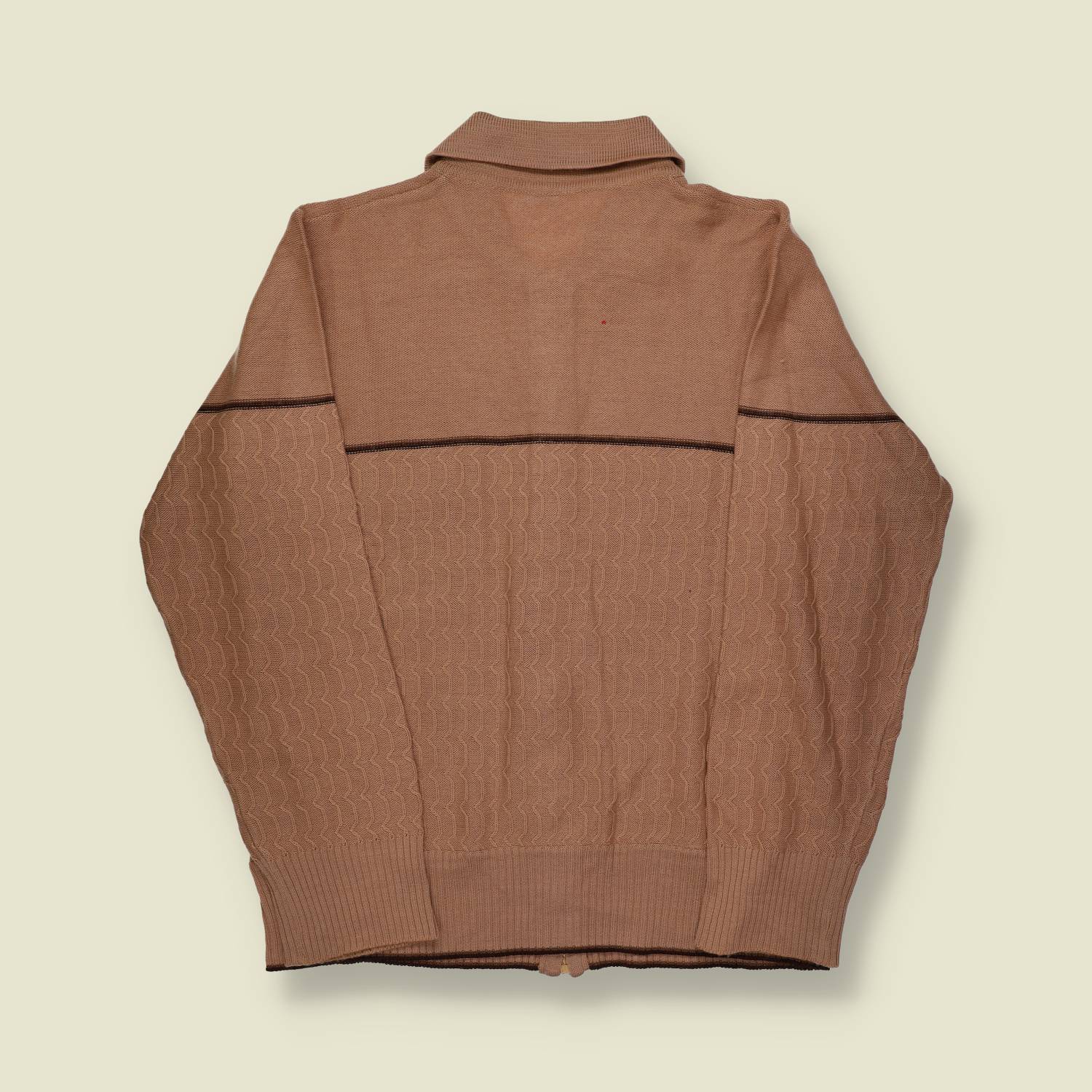 1970s/80s | Unbranded | Knit Zip Jacket – Taupe - S