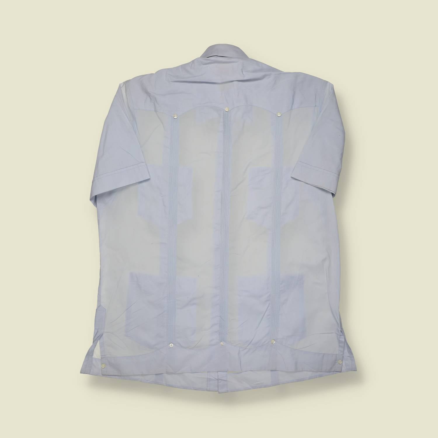 1980s | Ramón Puig | Guayabera Shirt – Pale Blue - L