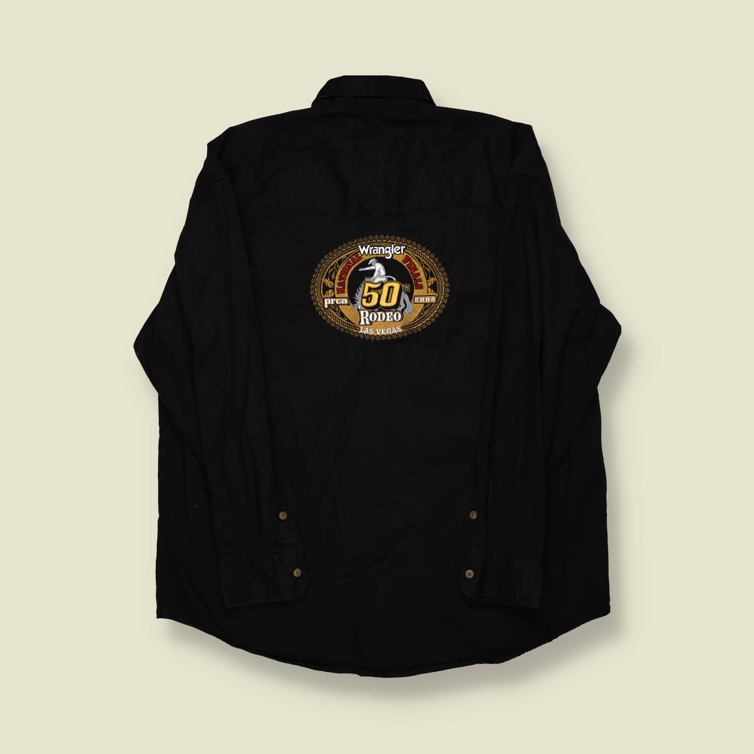 1990s–2000s | Wrangler | NFR 50th Anniversary Rodeo Shirt – Black - L/XL