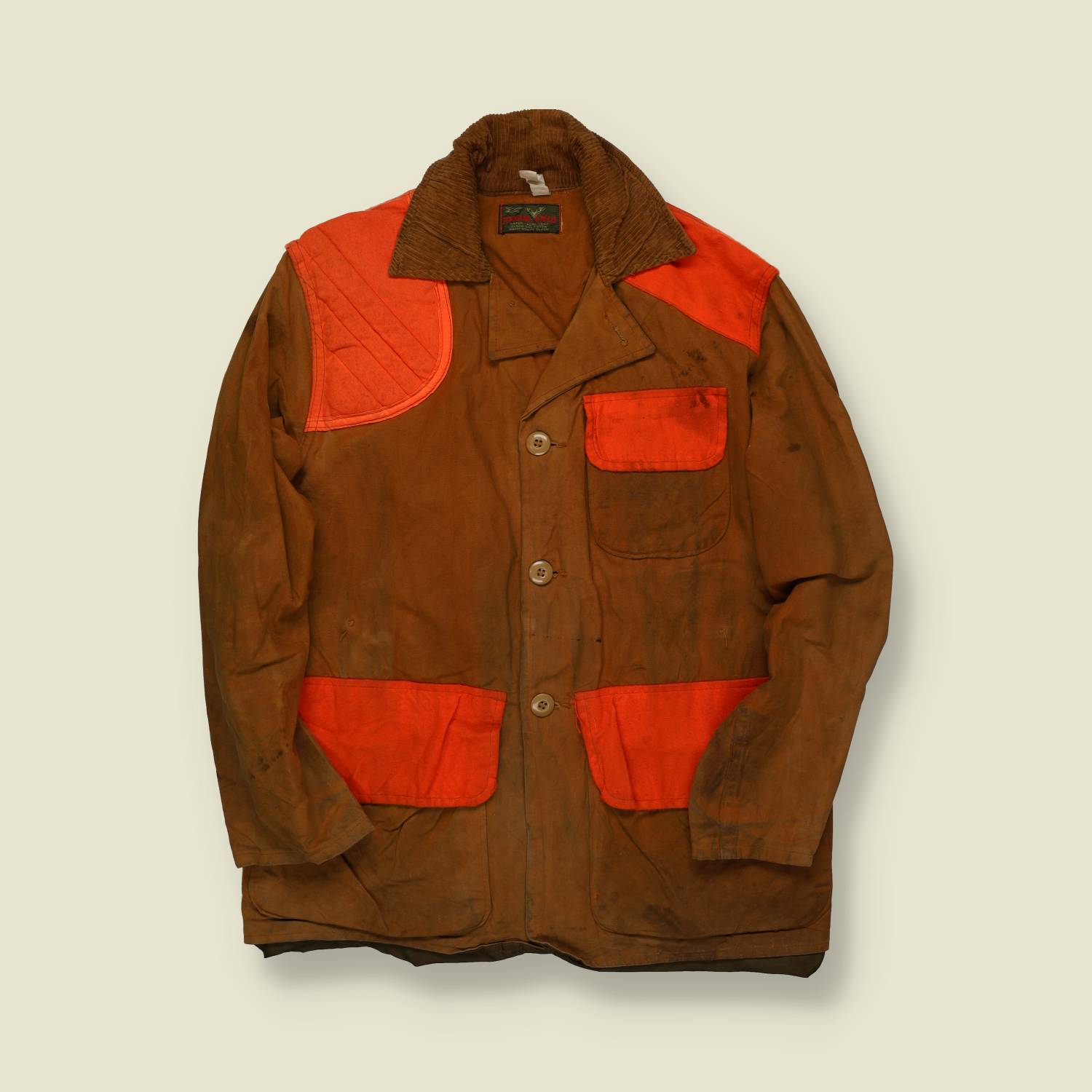 1950s–1960s | Stream & Field | Waxed Hunting Jacket – Brown/Orange - S