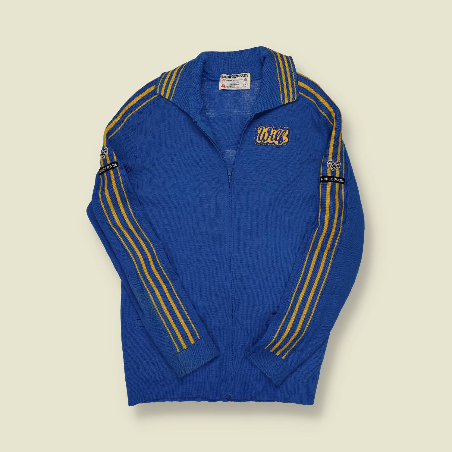 1970s | White Ram | Alberta Provincial Track Jacket – Blue/Gold - XS/S