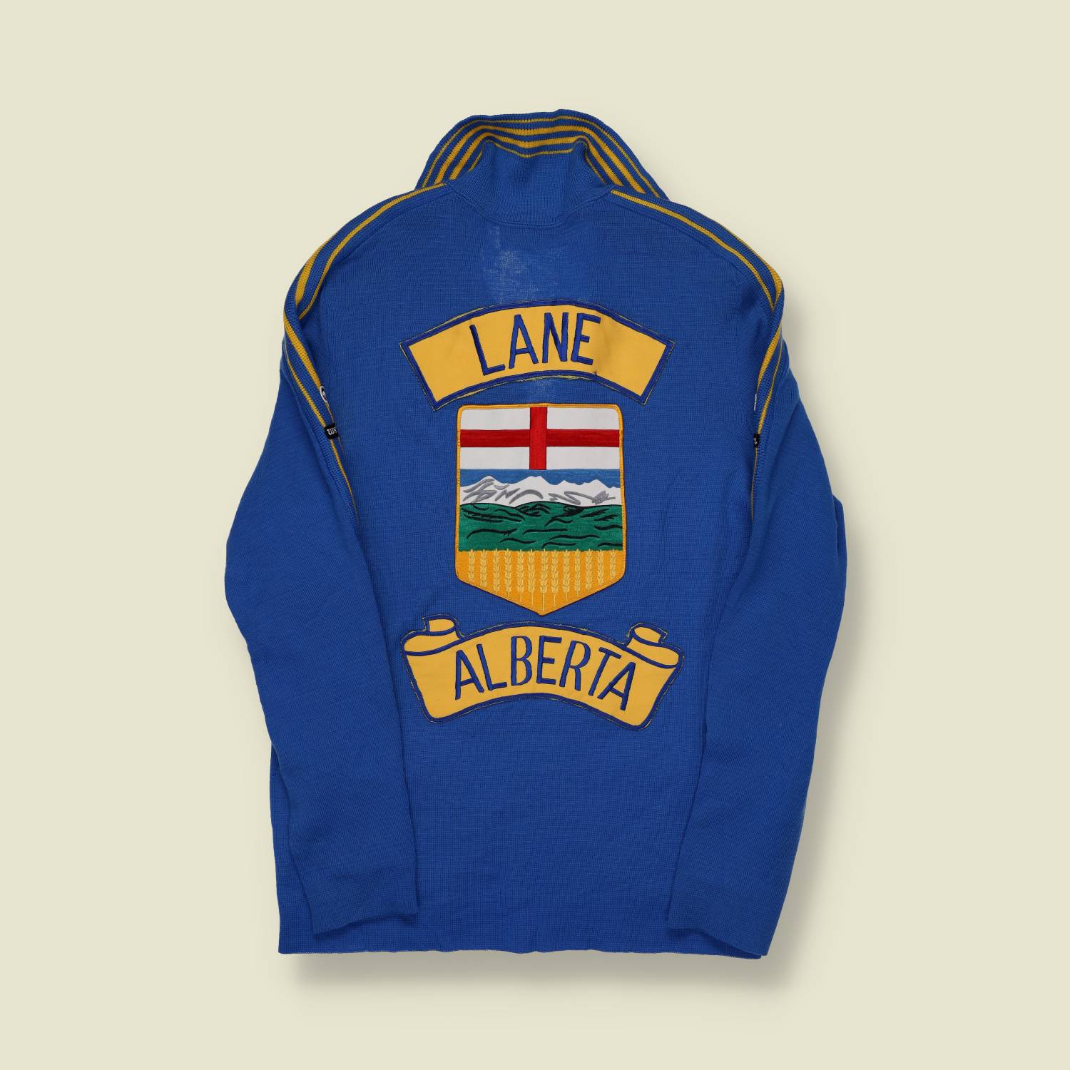 1970s | White Ram | Alberta Provincial Track Jacket – Blue/Gold - XS/S