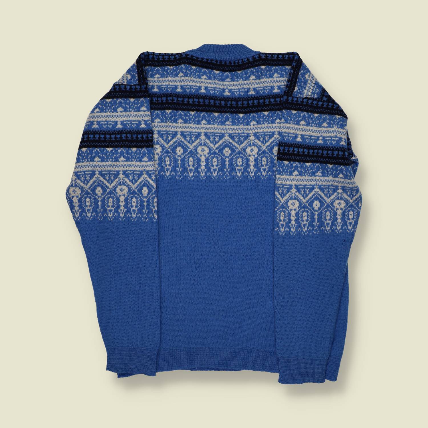 1970s | Ski Pul | Blue Nordic Ski Sweater – Wool - S