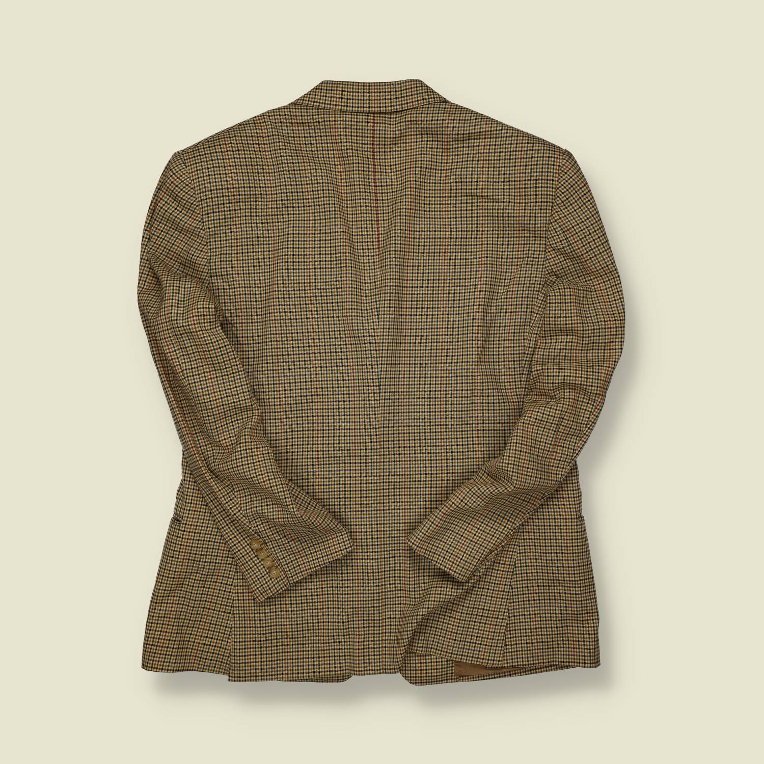 1990s | Christian Dior | Checked Wool Blazer – Tan/Navy - S/M