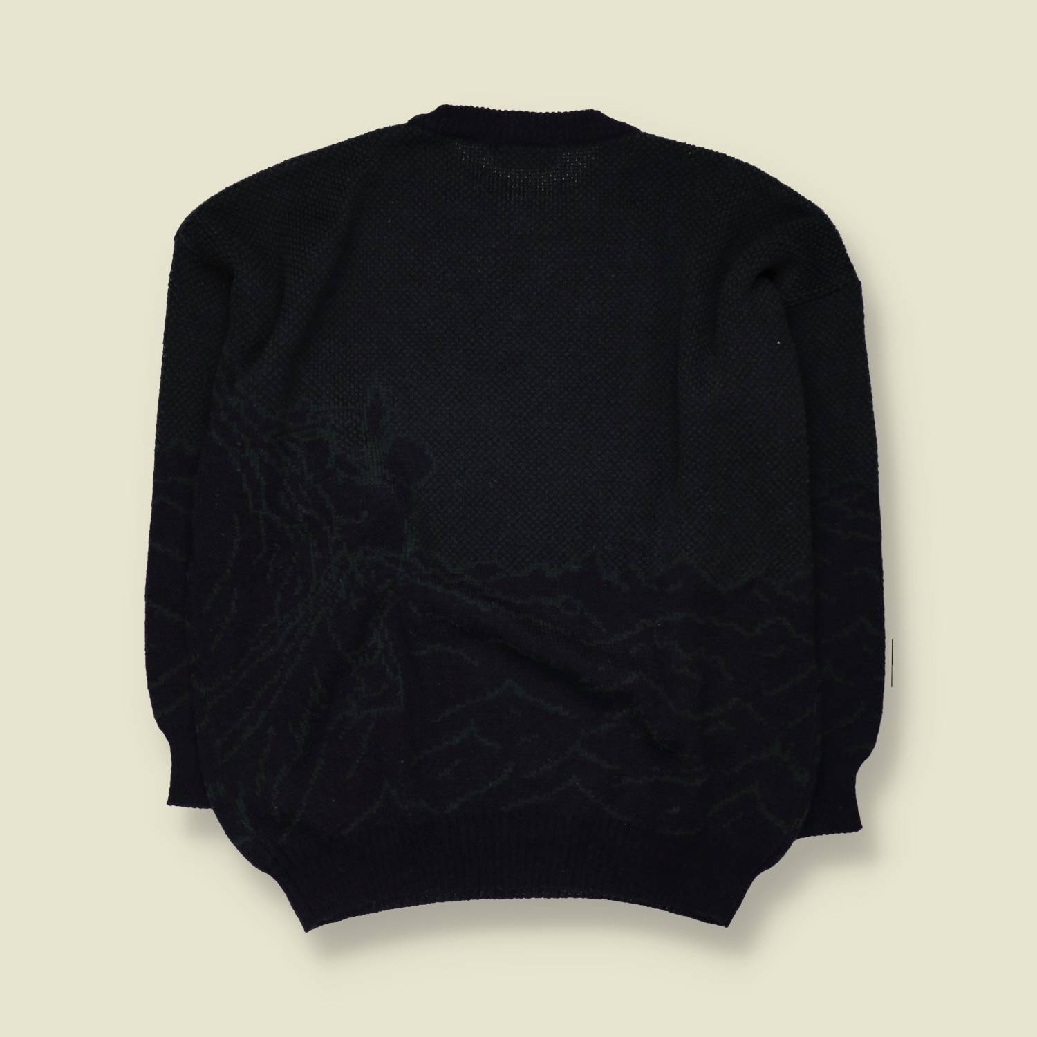 1980s | Mark Adam | Novelty Knit Jumper | Navy - XXL