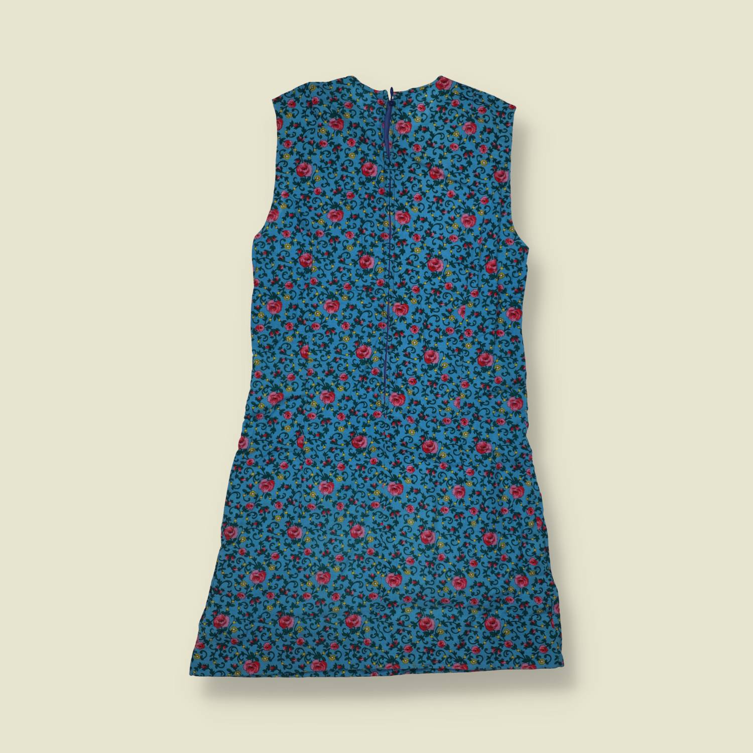 1960s | Cotton Dress | Blue Floral - 8